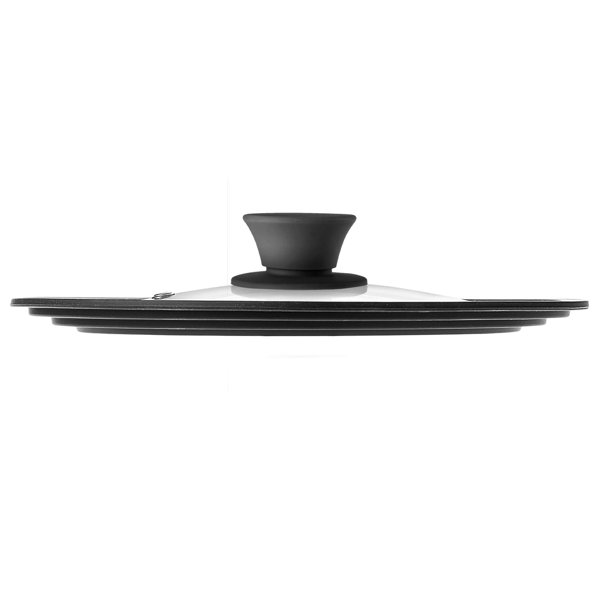 Pokrywa szklana multisize Aiola na garnek 20-24 cm z czarnym matowym uchwytem