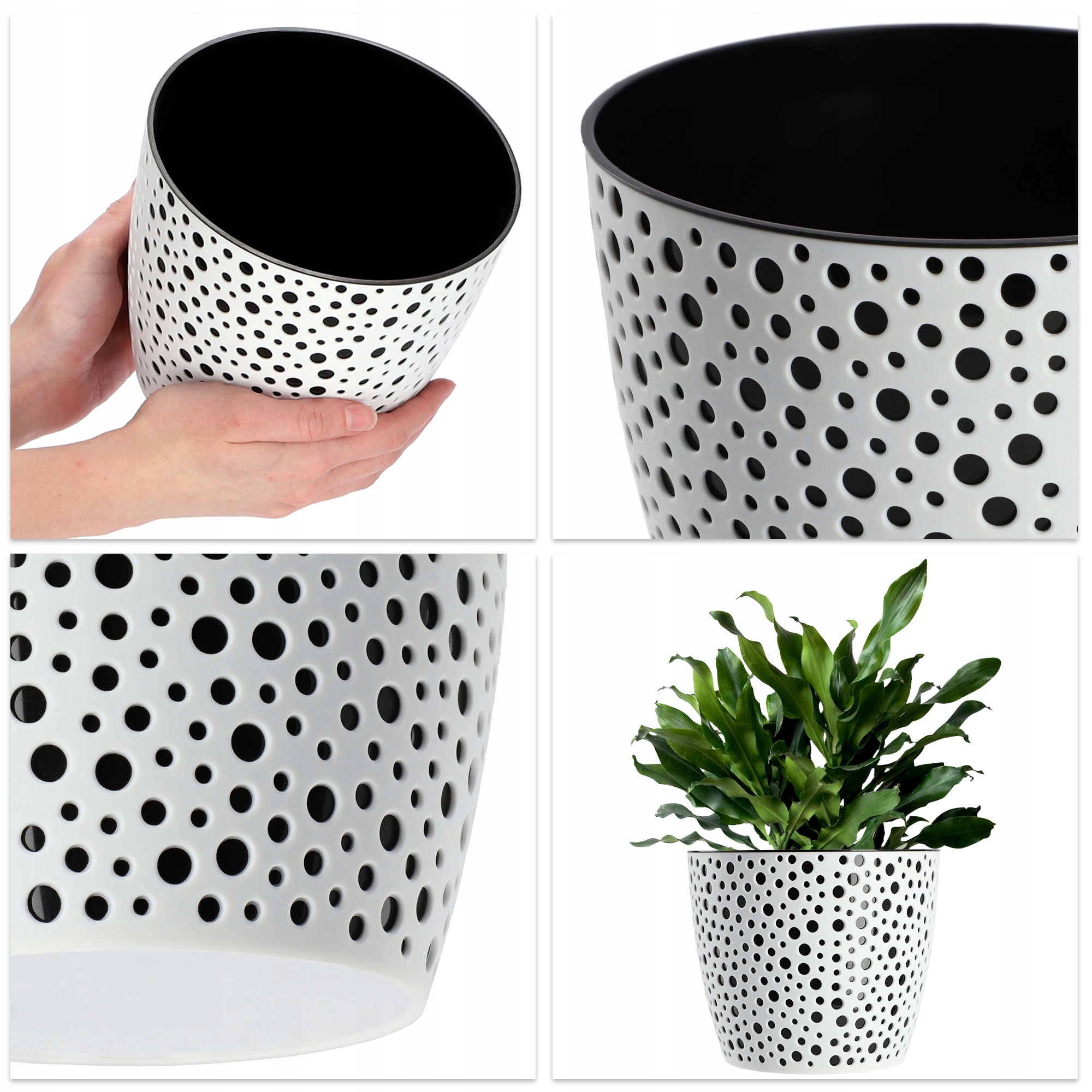 Doniczka na kwiaty Casini 21 cm, czarna