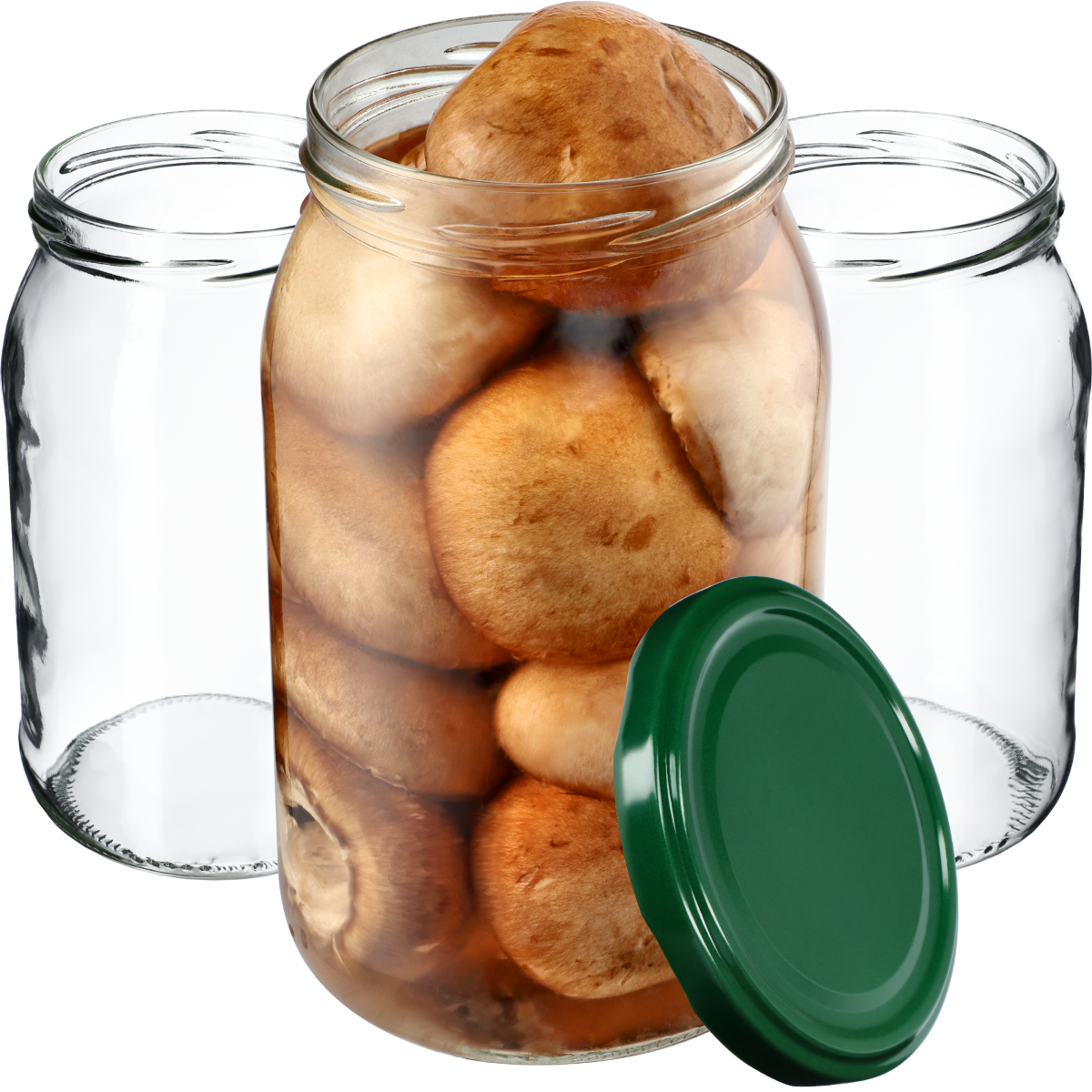 Słoiki na przetwory Simo 900ml 24szt fi 82 mm + wieczka zielone