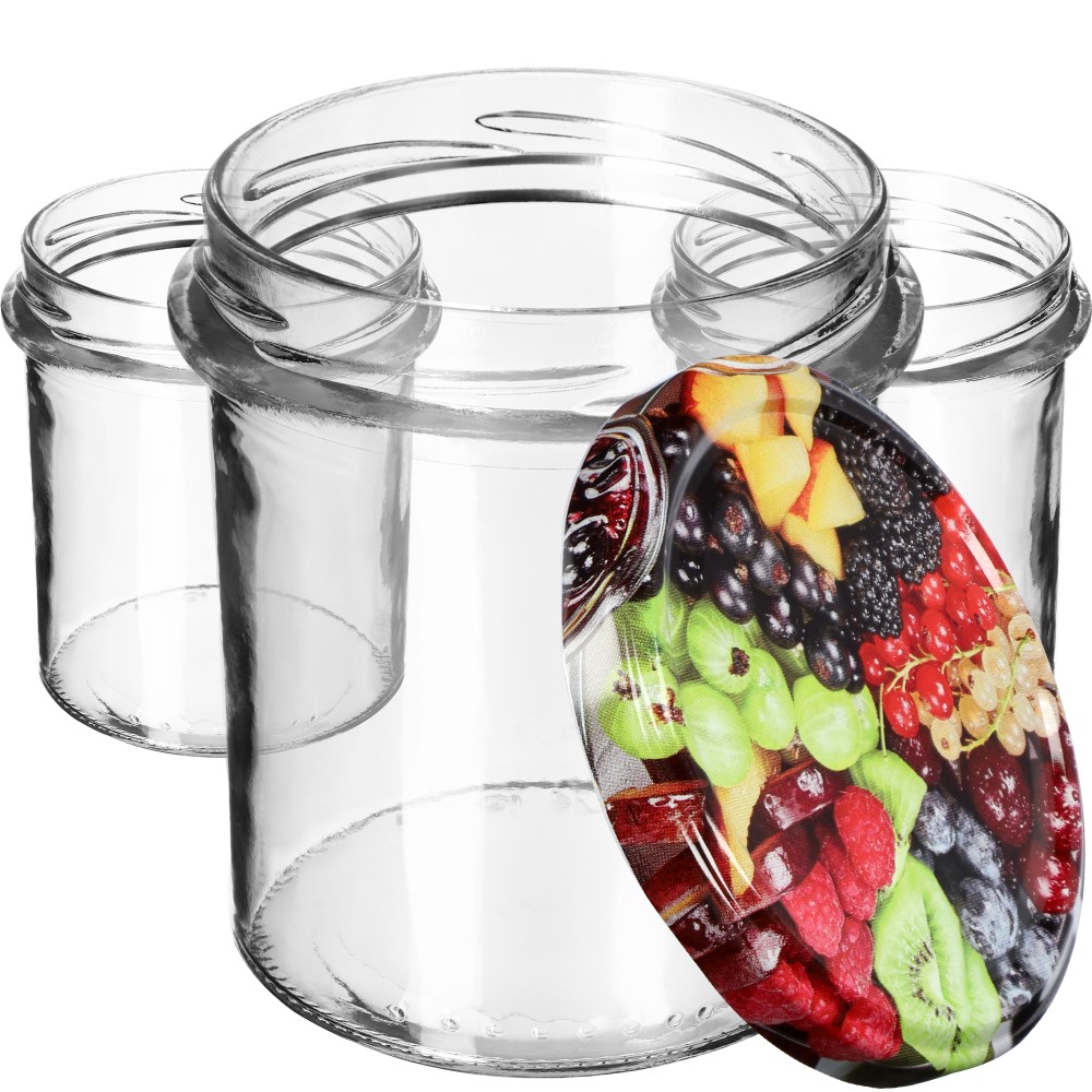 Słoiki na przetwory Avila 350ml 10szt fi 82 mm + wieczka "Mix Owoców"