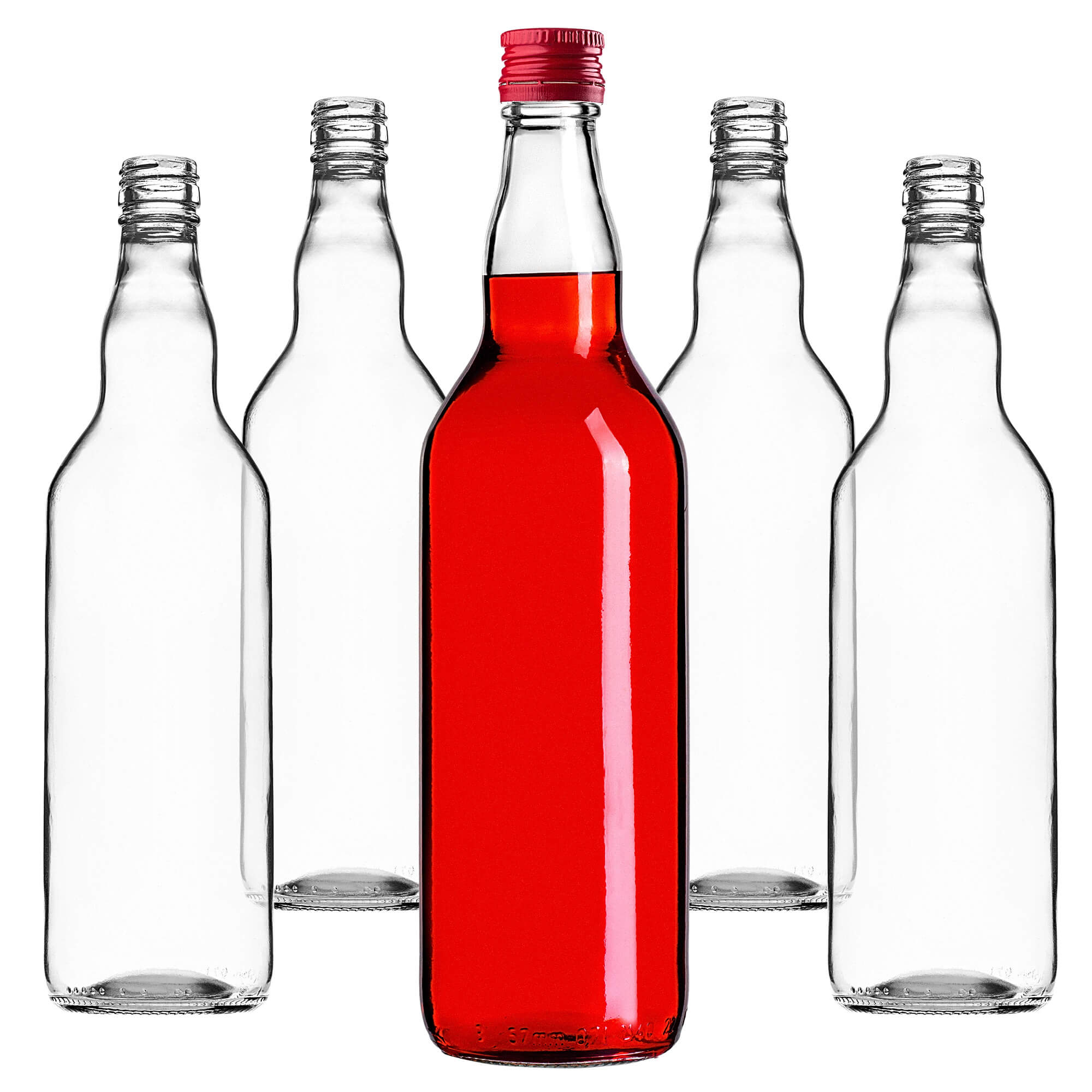 Szklana butelka Monopol 700ml z czerwoną zakrętką 10 szt.