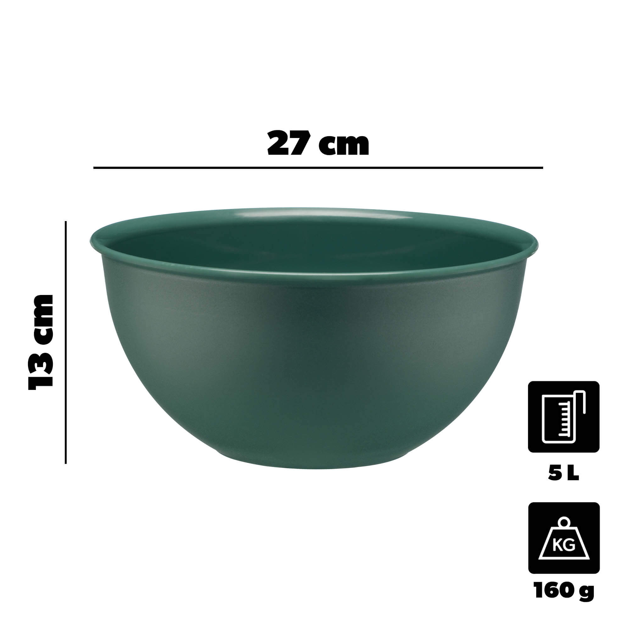 Miska kuchenna plastikowa Musano 5L, zielona