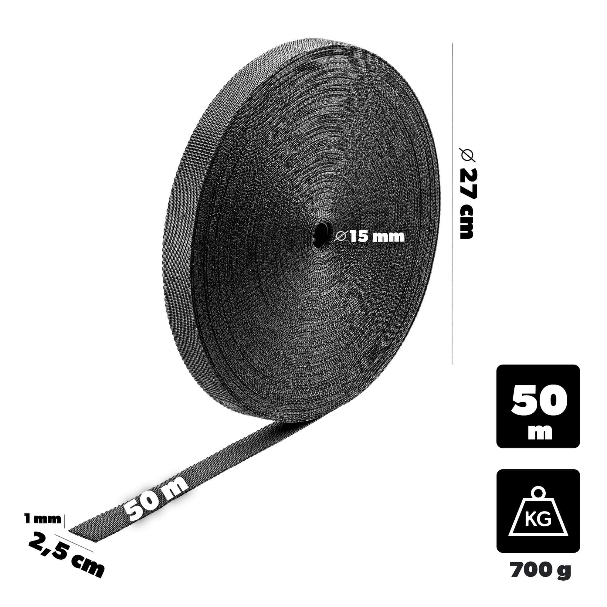 Taśma do mocowania drzew Awenne 25 mm x 50 m czarna