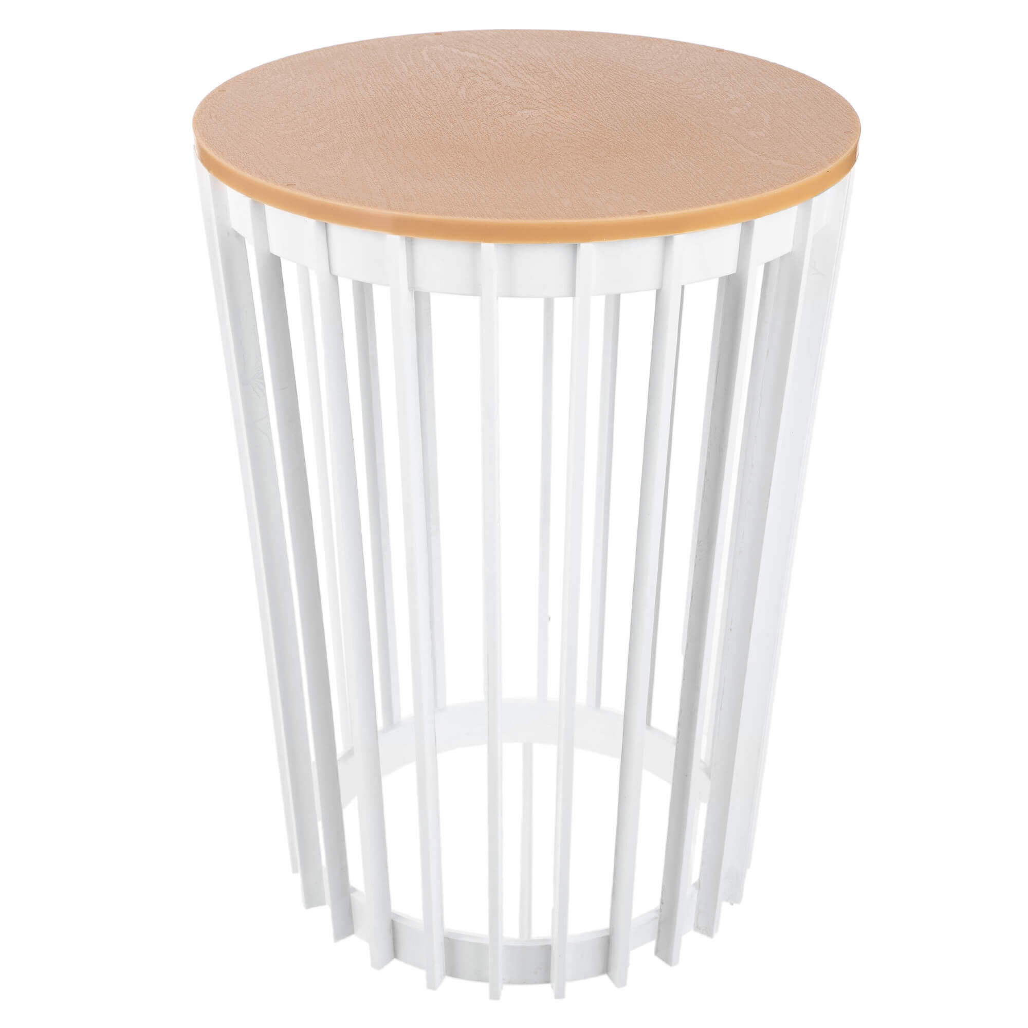 Kwietnik dwustronny Aytre 40 cm biały + blat naturalne drewno