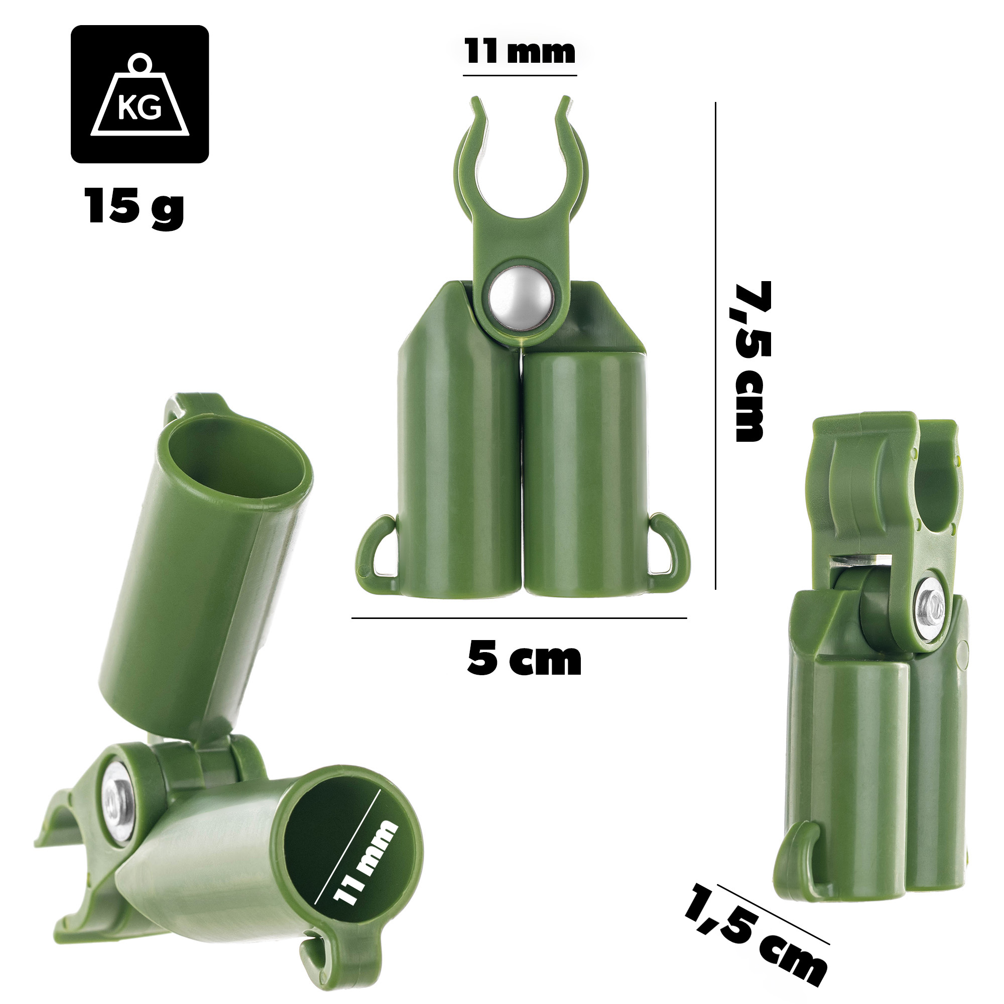 Łącznik szczytowy do tyczek ogrodowych Posile regulowany 11mm 8szt