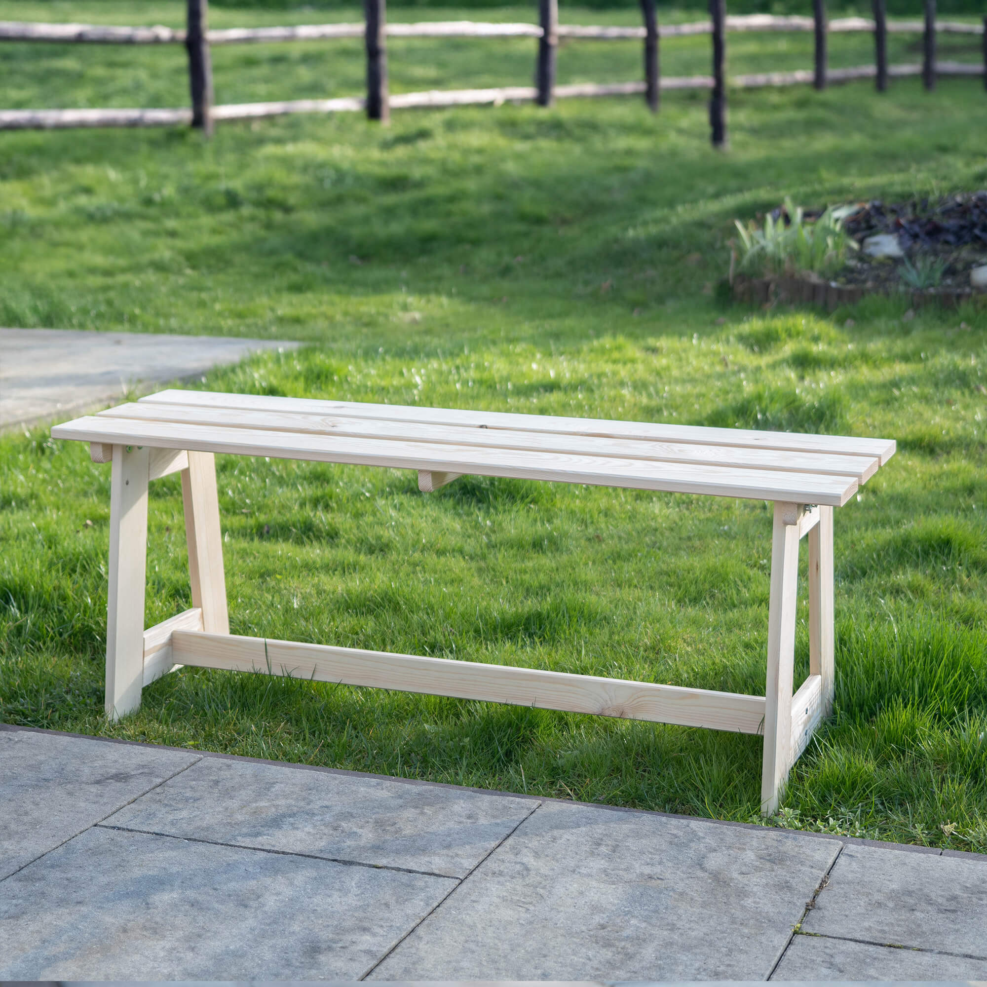 Ławka prosta Motte 119 x 35 cm naturalny