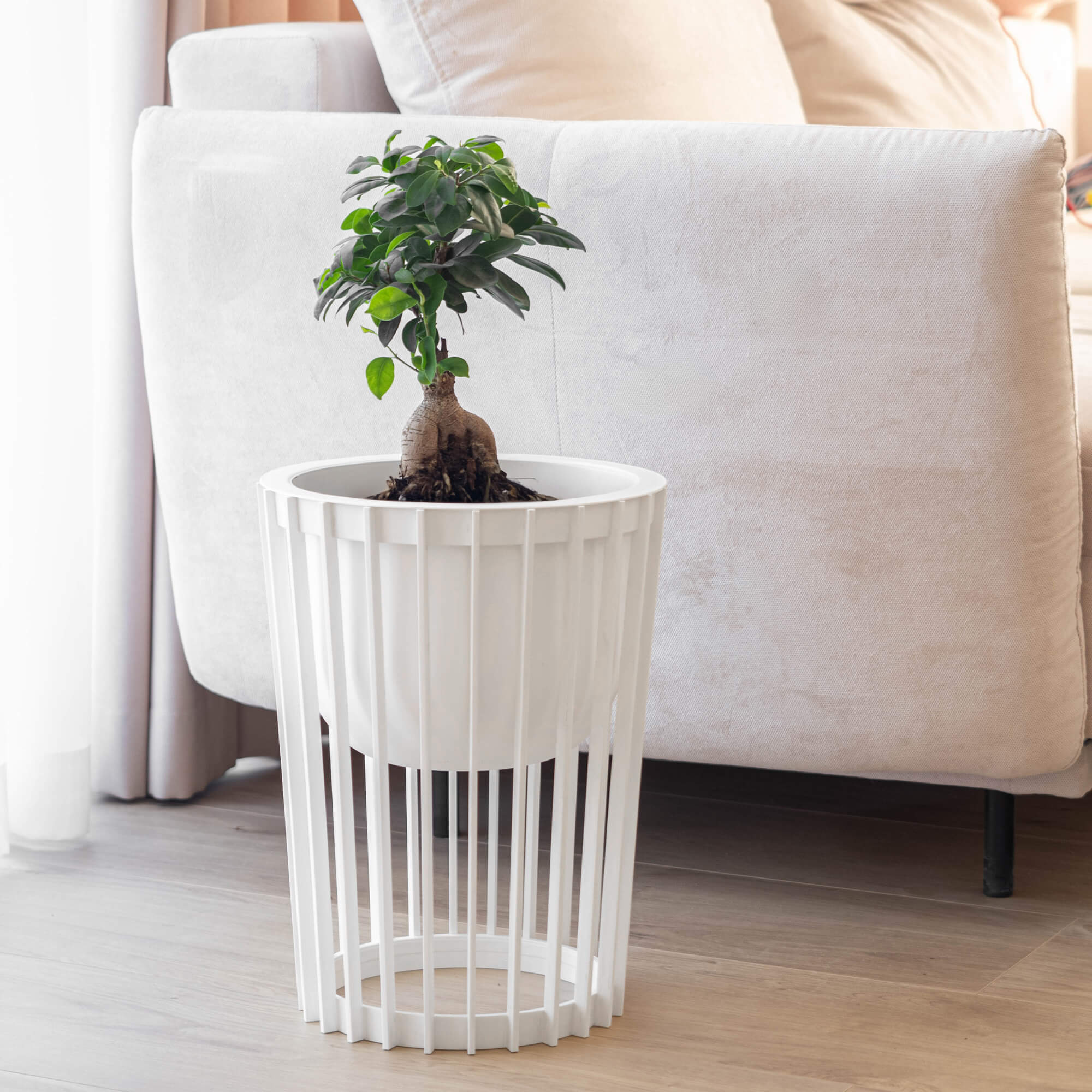 Kwietnik dwustronny Aytre 40 cm biały