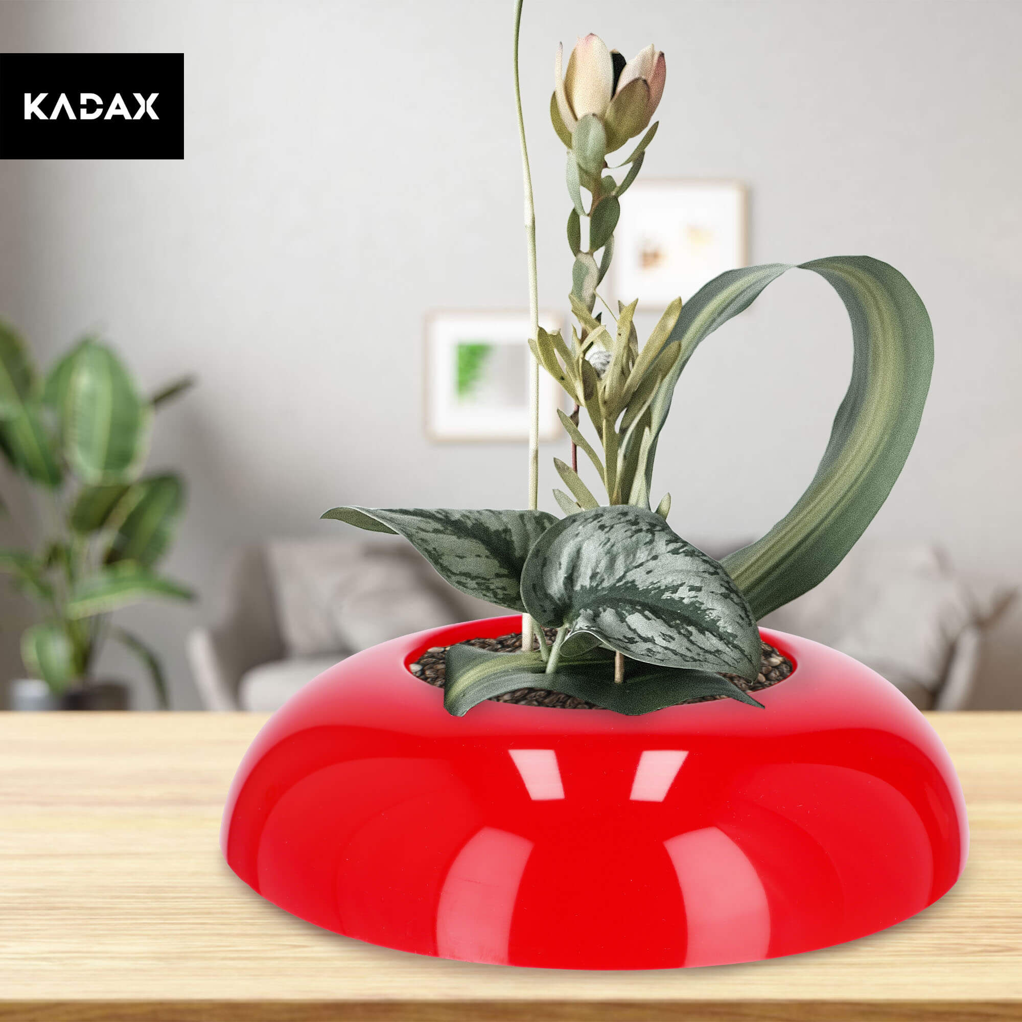 Ikebana na kwiaty okrągła 6 x 23 cm, czerwona