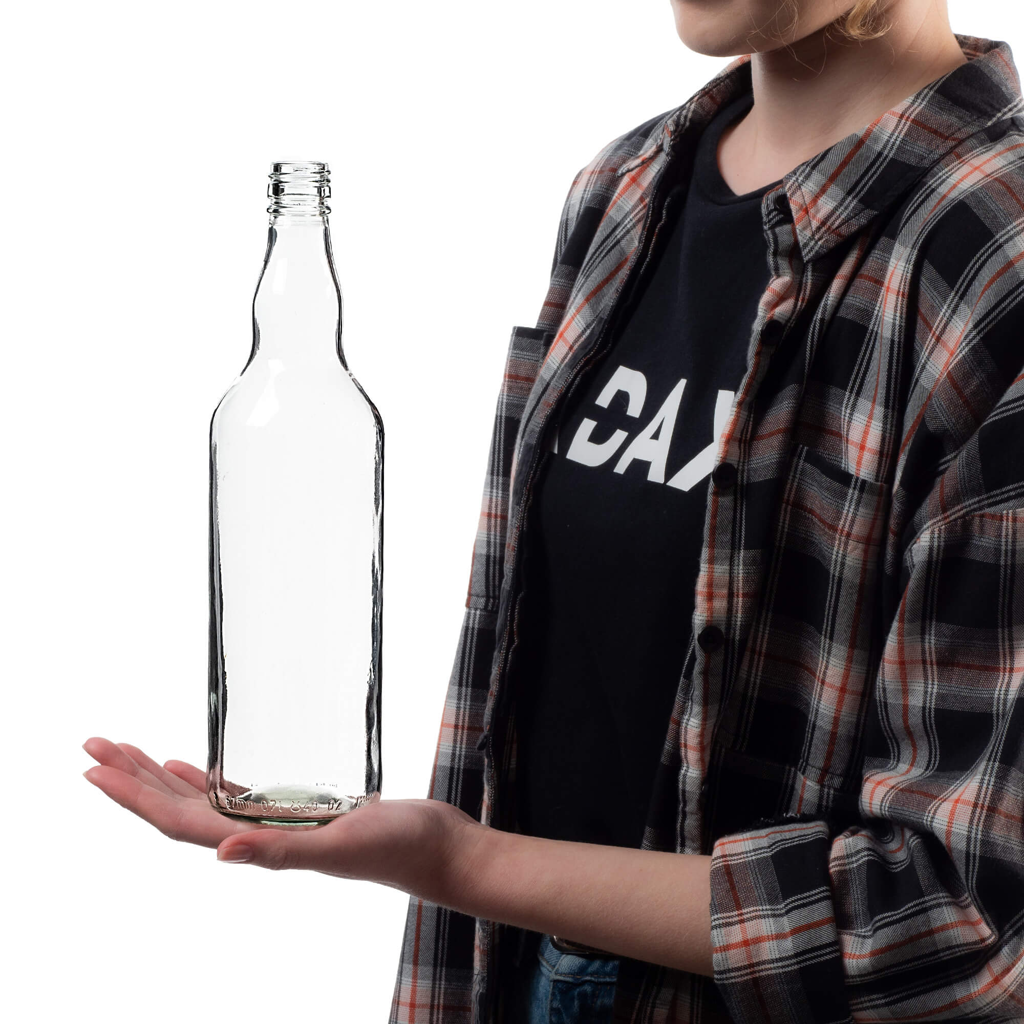 Szklana butelka Monopol 700ml z czerwoną zakrętką 10 szt.