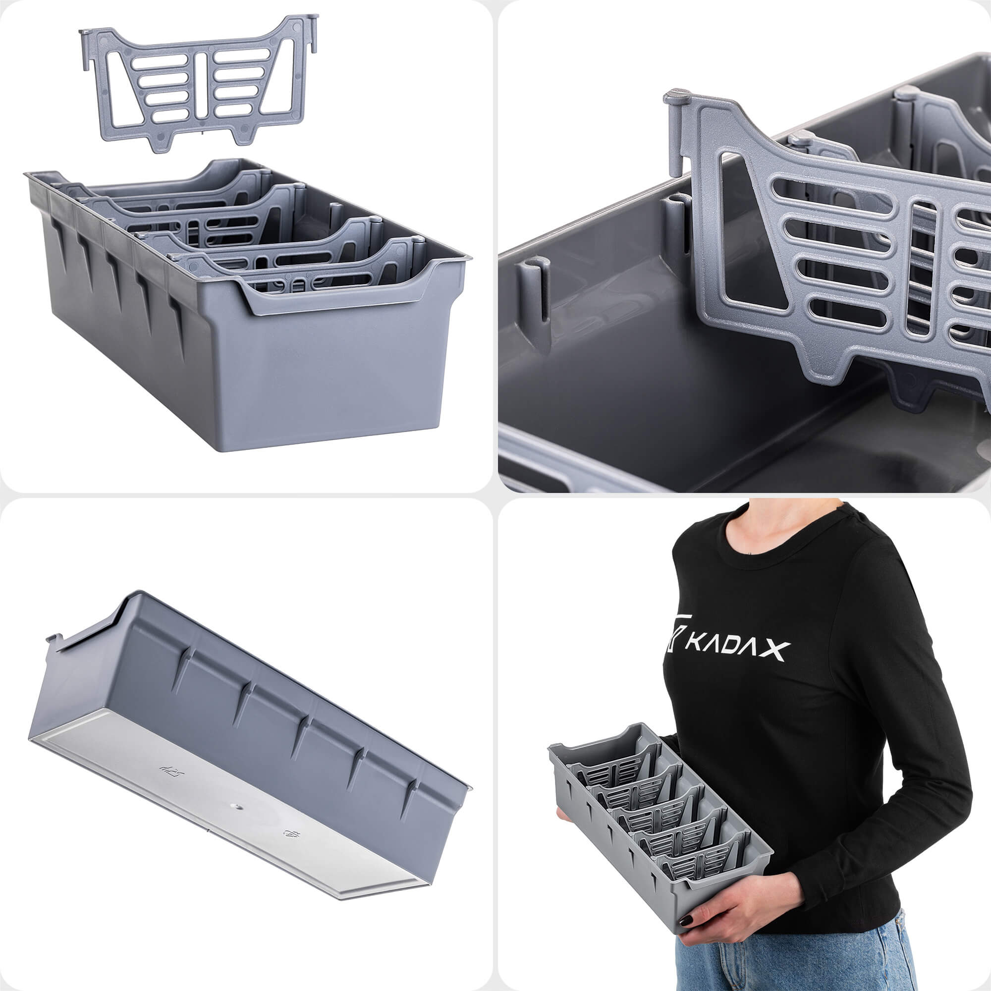 Organizer na przyprawy Austis 30 x 15 cm szary