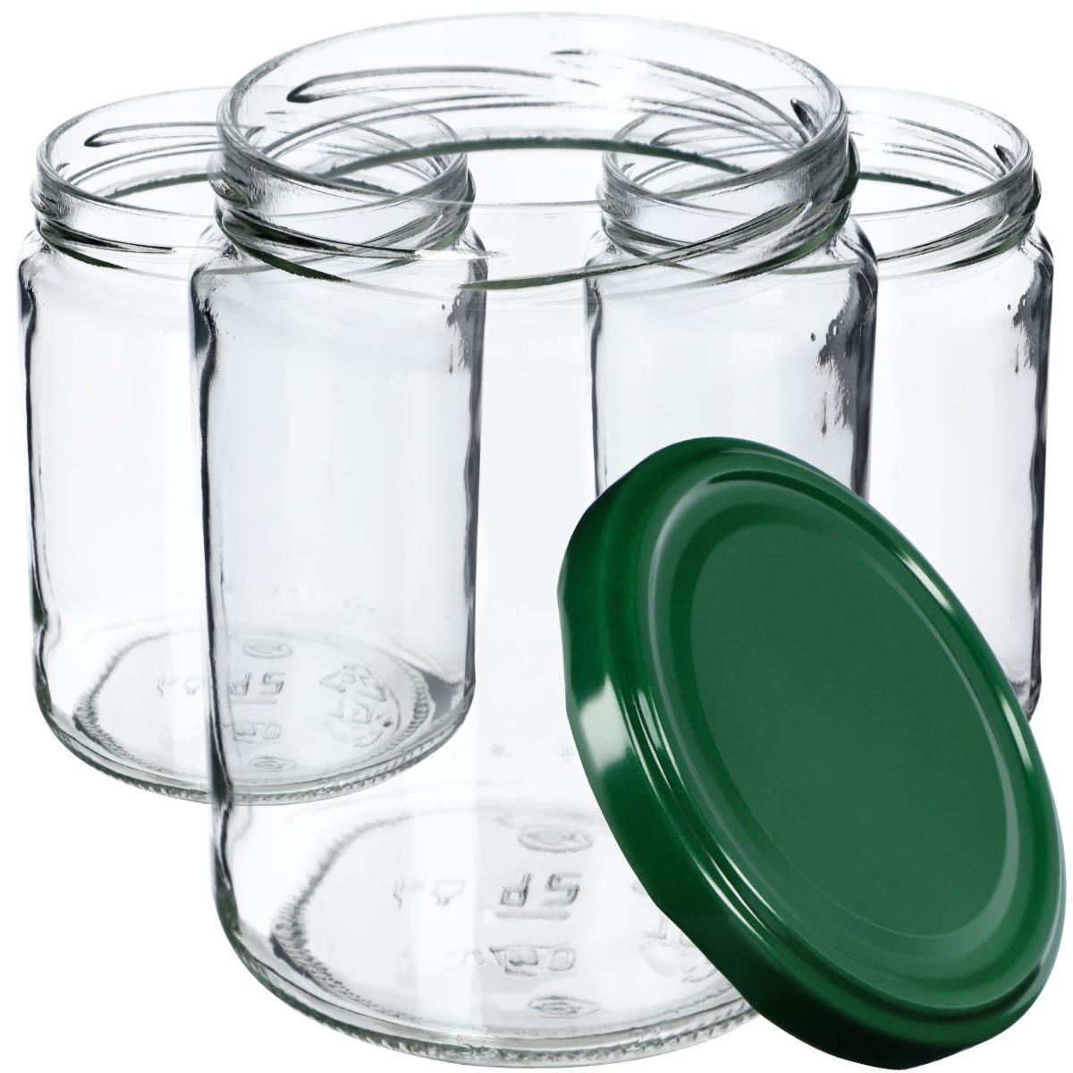 Słoiki na przetwory Maki 540ml 8szt fi 82 mm + wieczka zielone