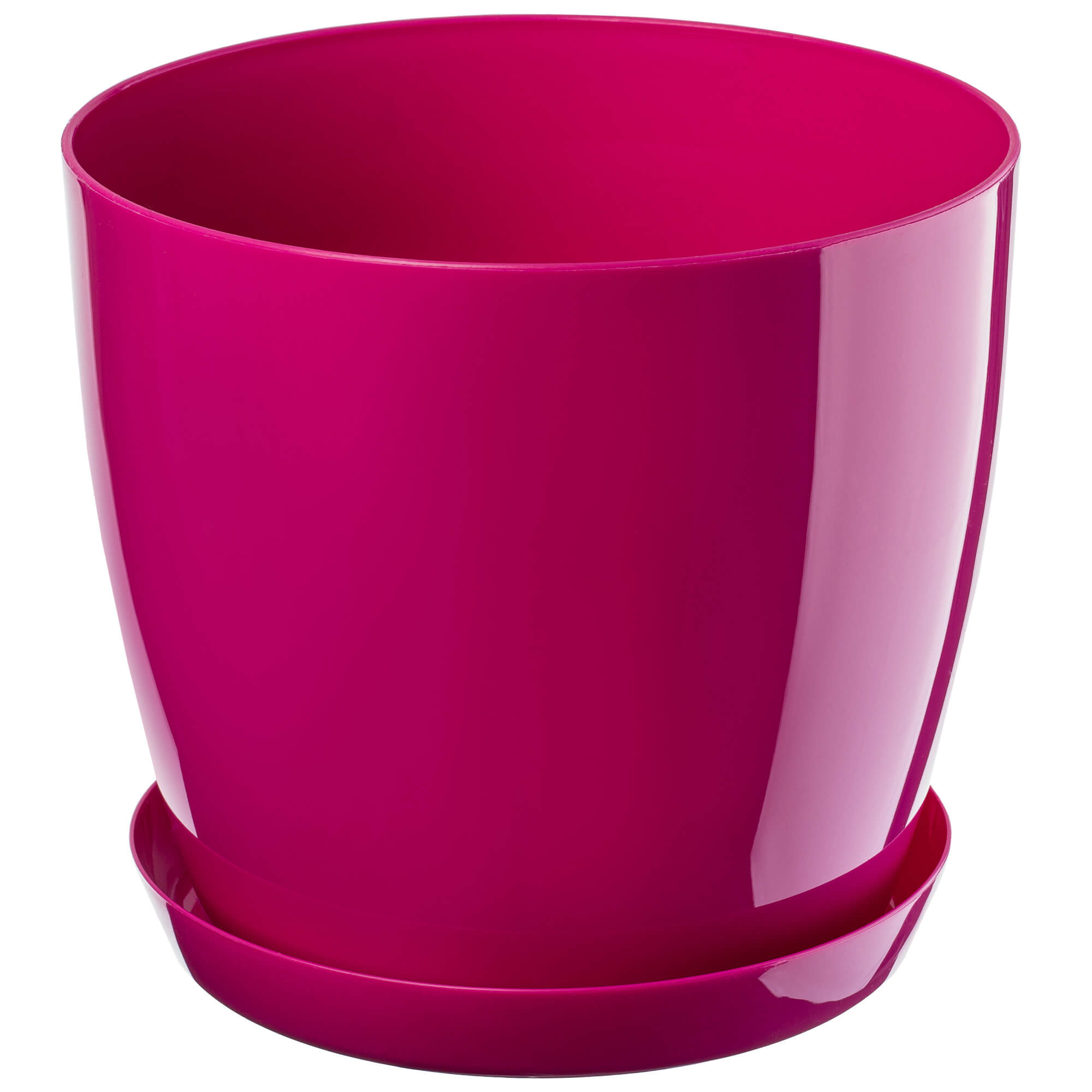 Doniczka na kwiaty z podstawką 20 cm, fuksja