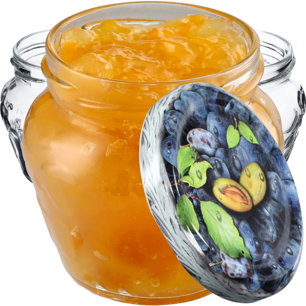 Słoiki Kemi 200ml 20szt fi 66 mm + wieczka "Śliwki"