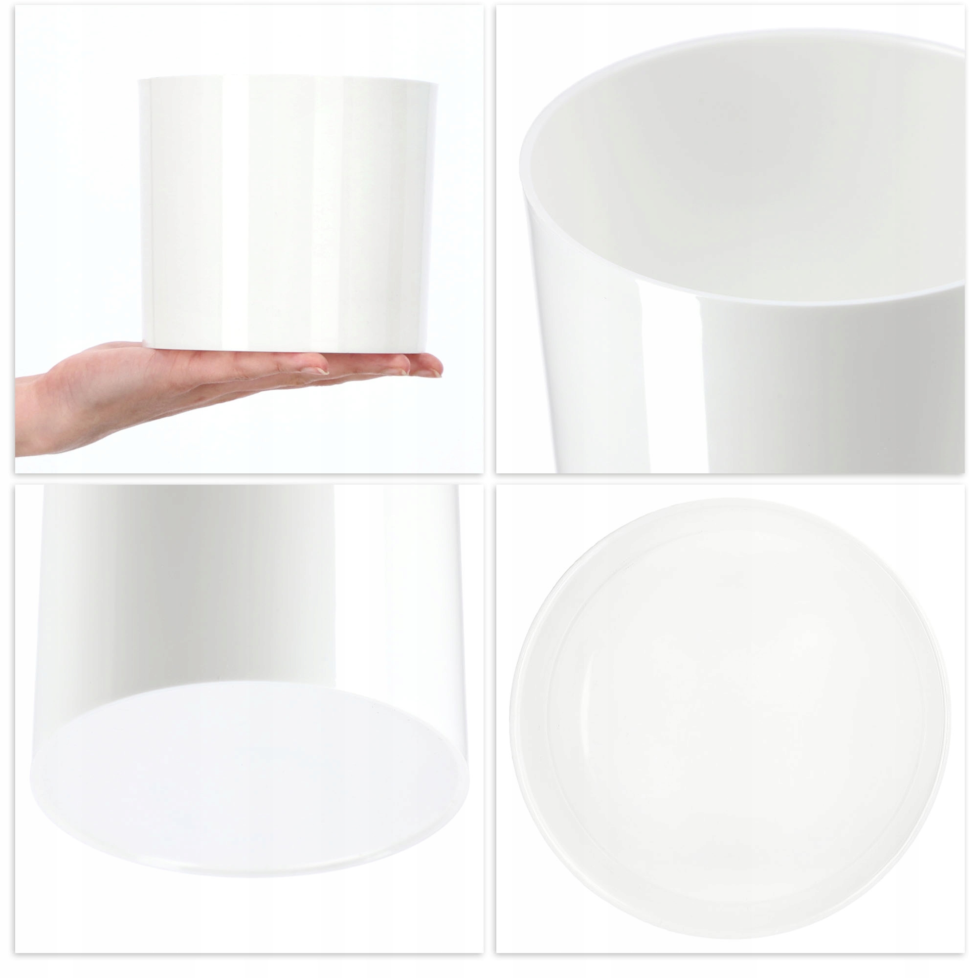 Doniczka na kwiaty okrągła Figari 13 cm, biała