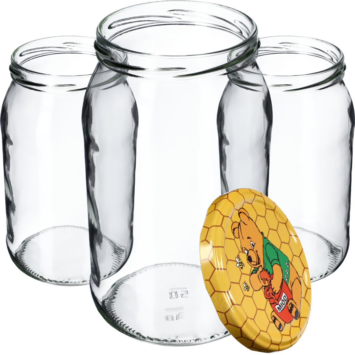 Słoiki na przetwory Simo 900ml 48szt fi 82 mm + wieczka "Miód"