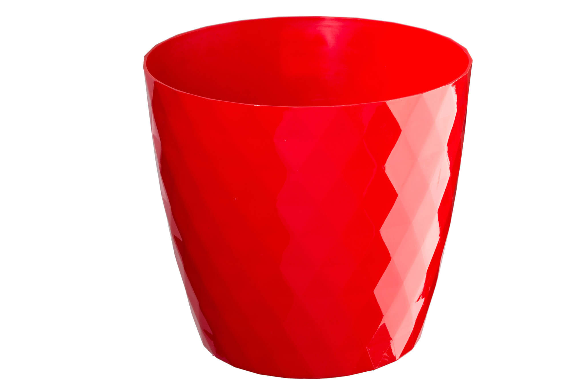 Doniczka na kwiaty z podstawką 18 cm, czerwona