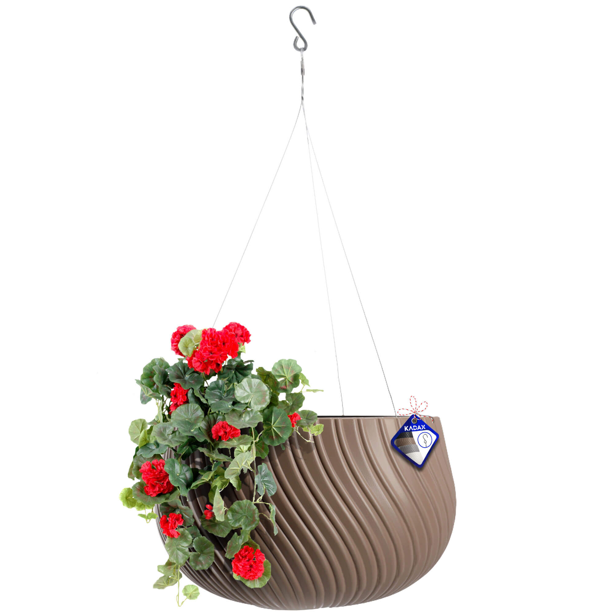 Doniczka wisząca z wkładem Rucas 29 cm, beż