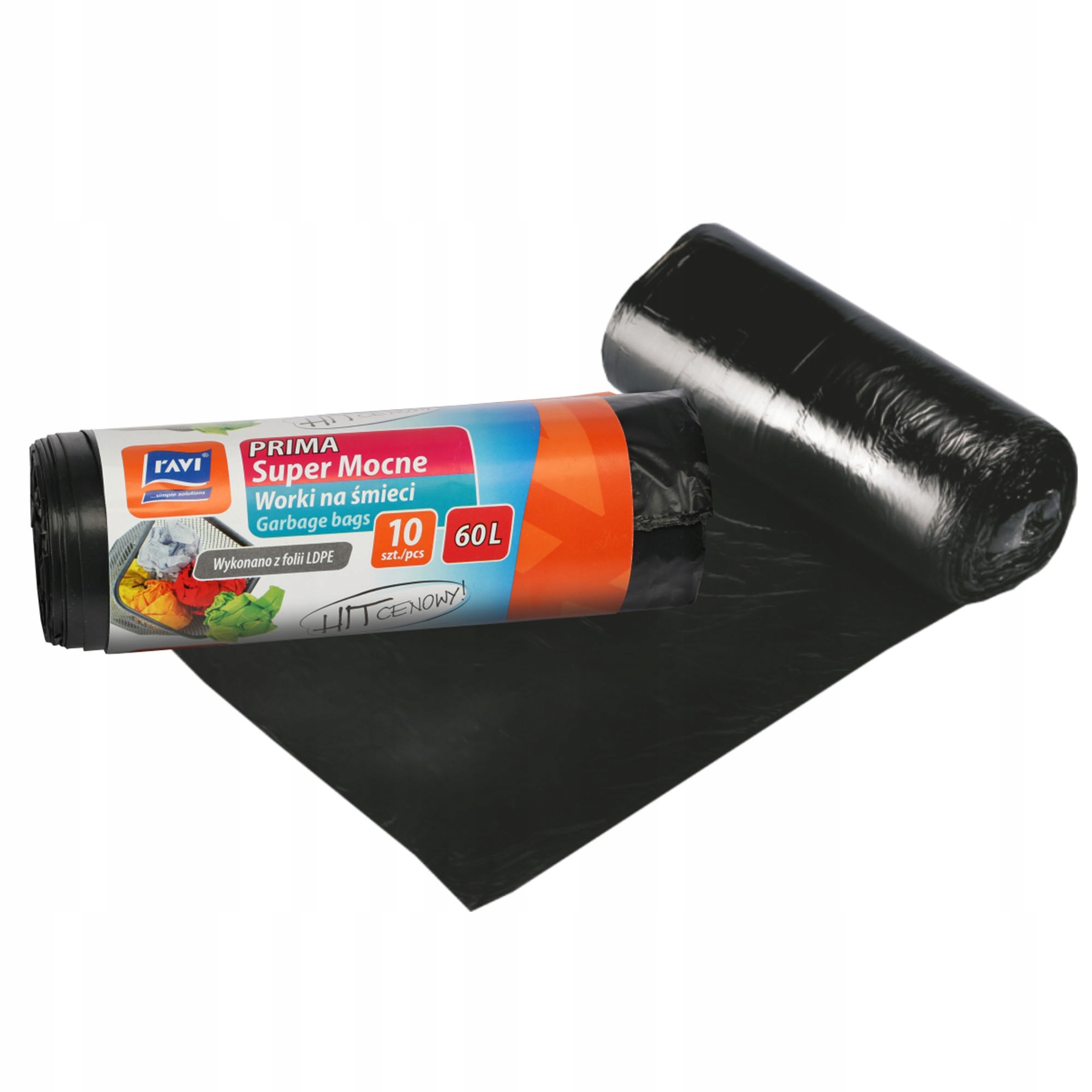 Worki na śmieci Ravi Prima Super Mocne 60L, 10 szt.