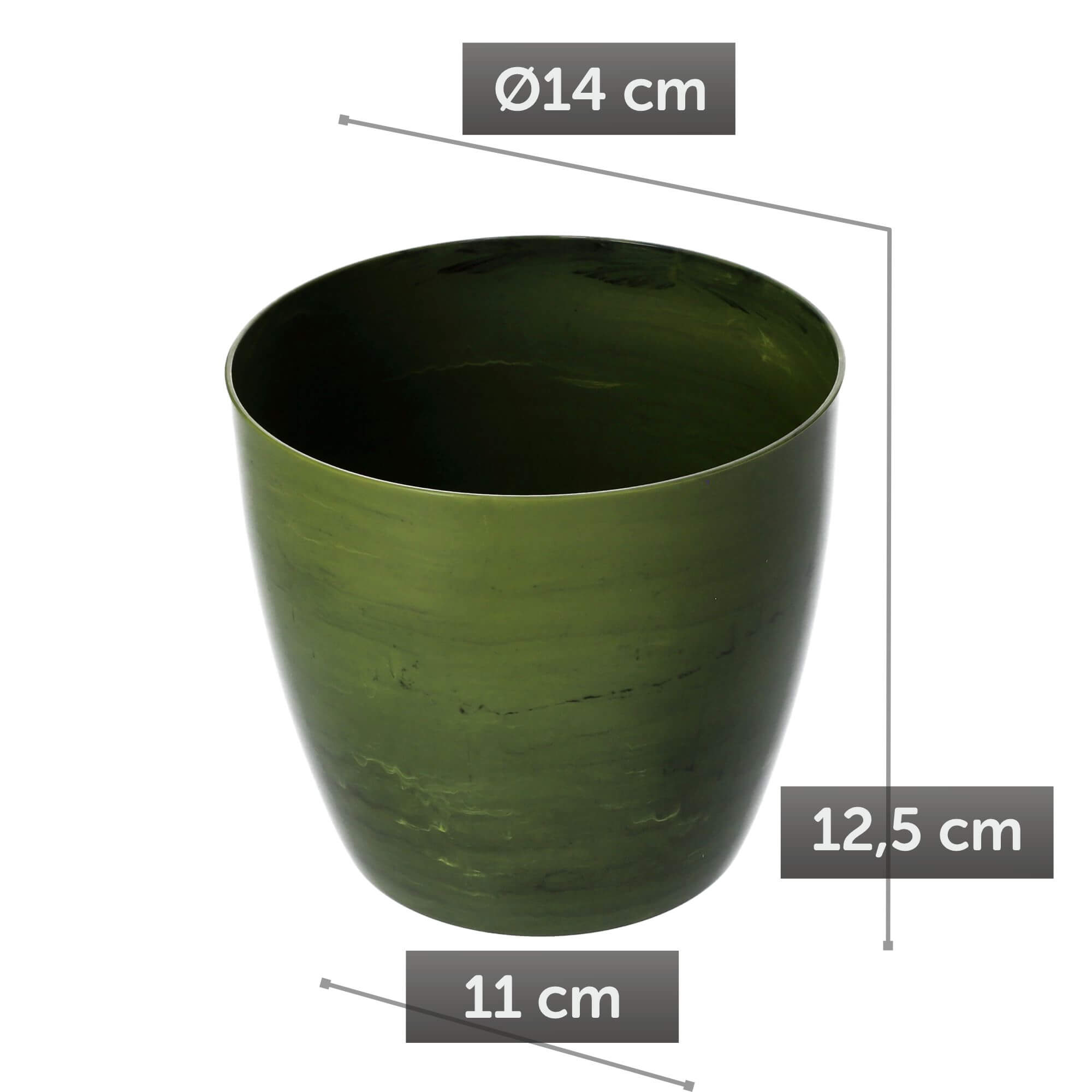 Doniczka na kwiaty Agen 14 cm, zielony marmur