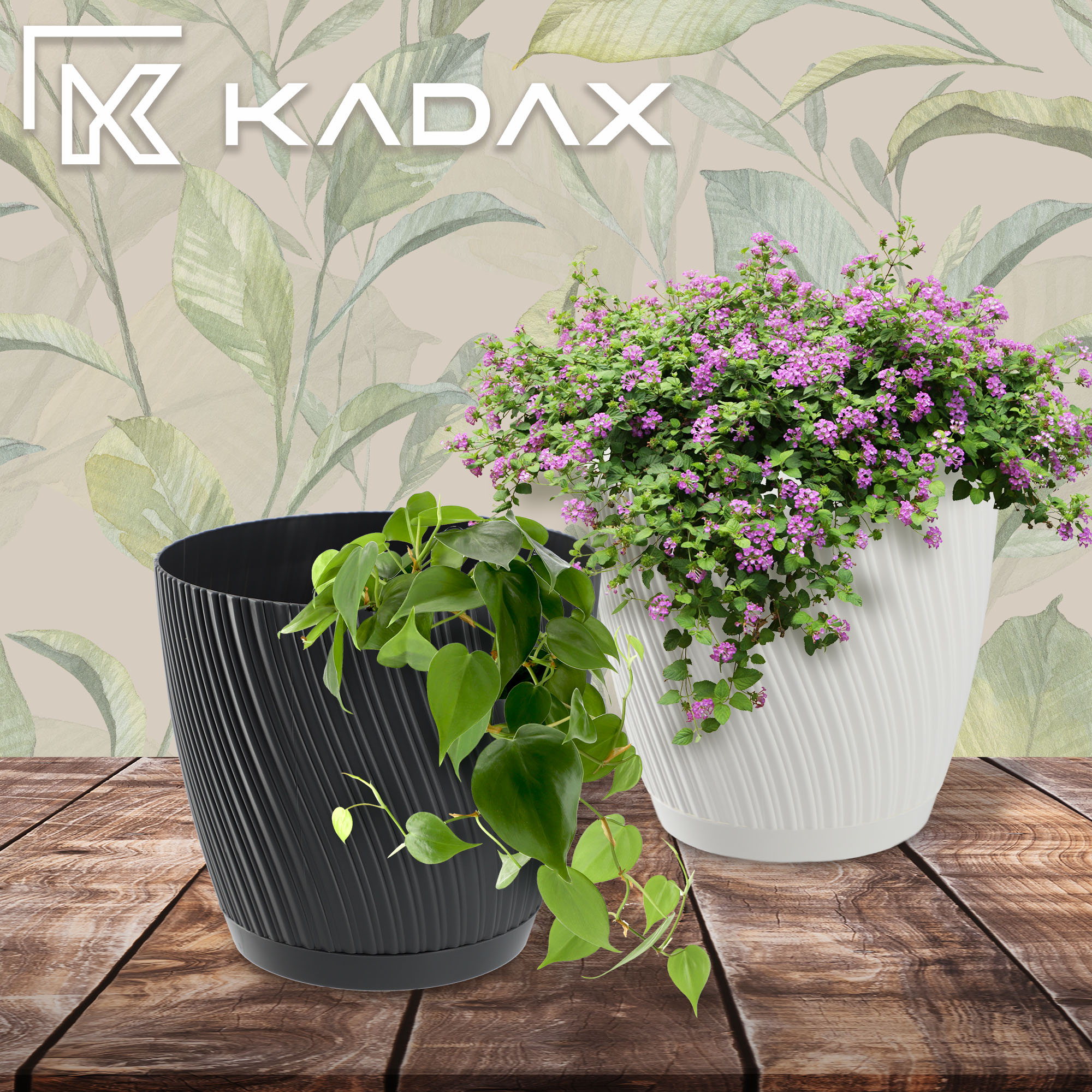 Doniczka z podstawką Tubas 15 cm, biała