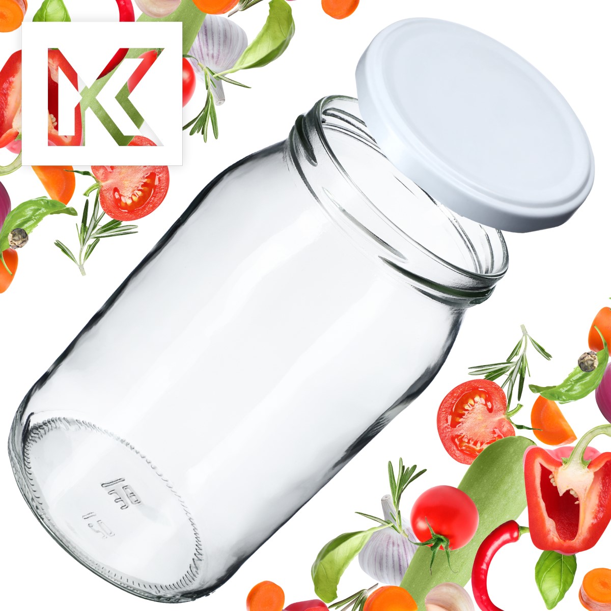 Słoiki na przetwory Niva 760ml 8szt fi 82 mm + wieczka białe