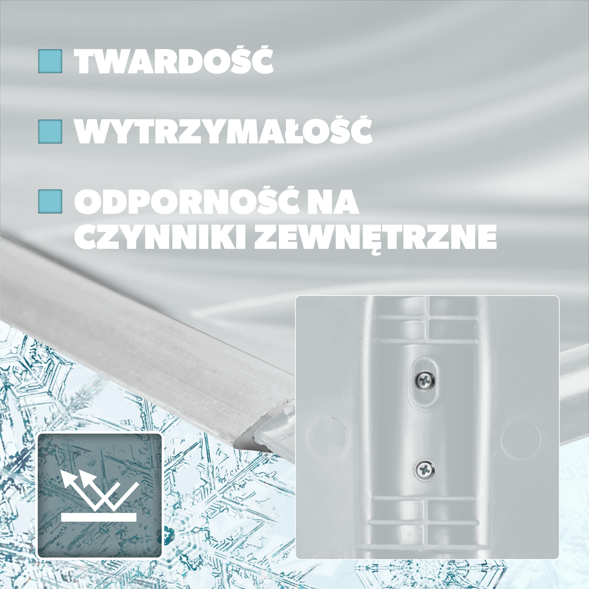 Szufla do śniegu bez trzonka, srebrna, 2 szt.