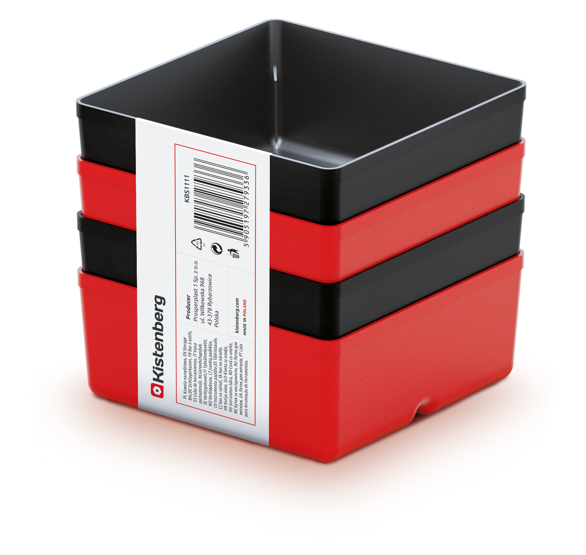 KISTENBERG Zestaw kubeczków Unite Box 1111 - KBS1111 - czerwony
