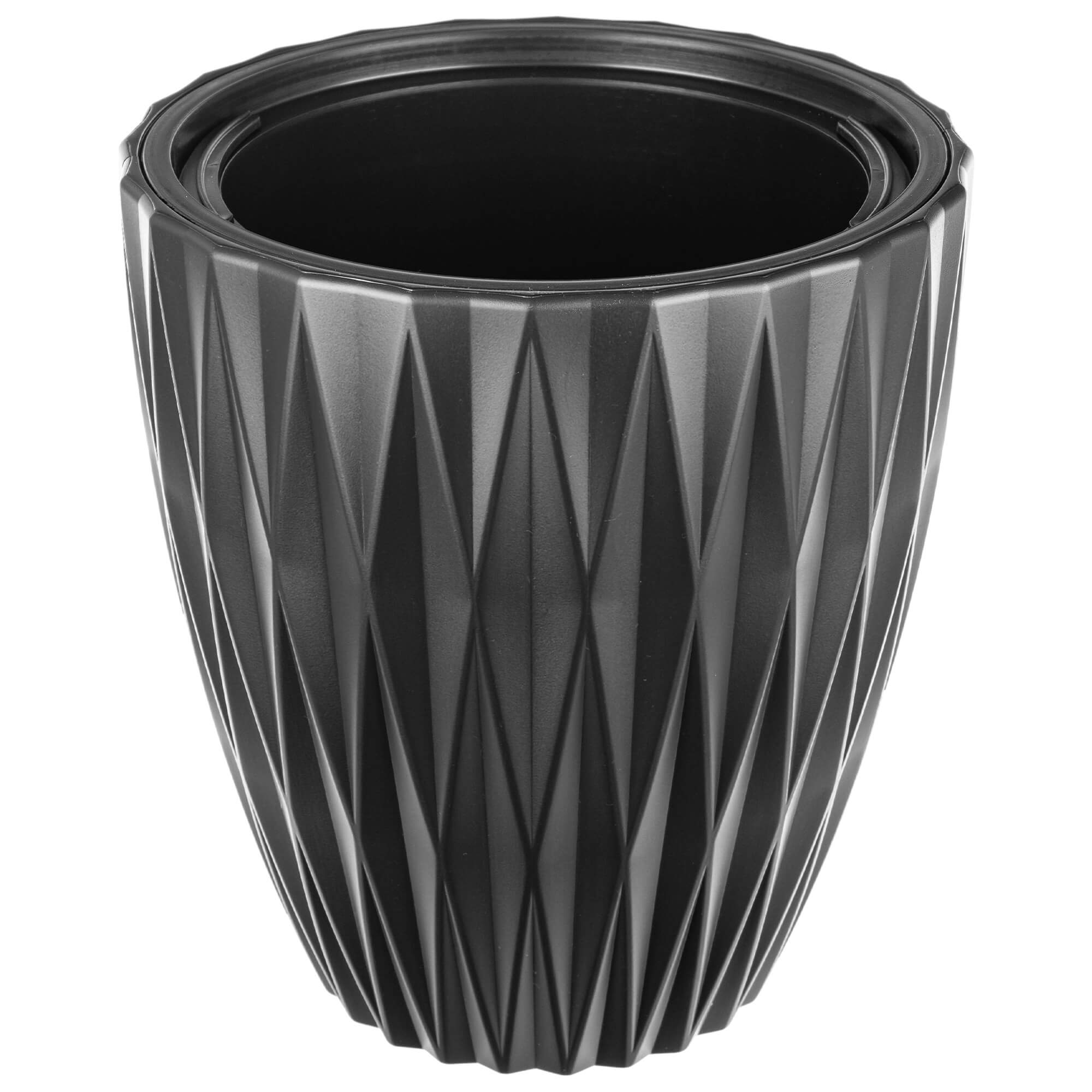 Doniczka Caro 30 cm, czarna, 1 szt.