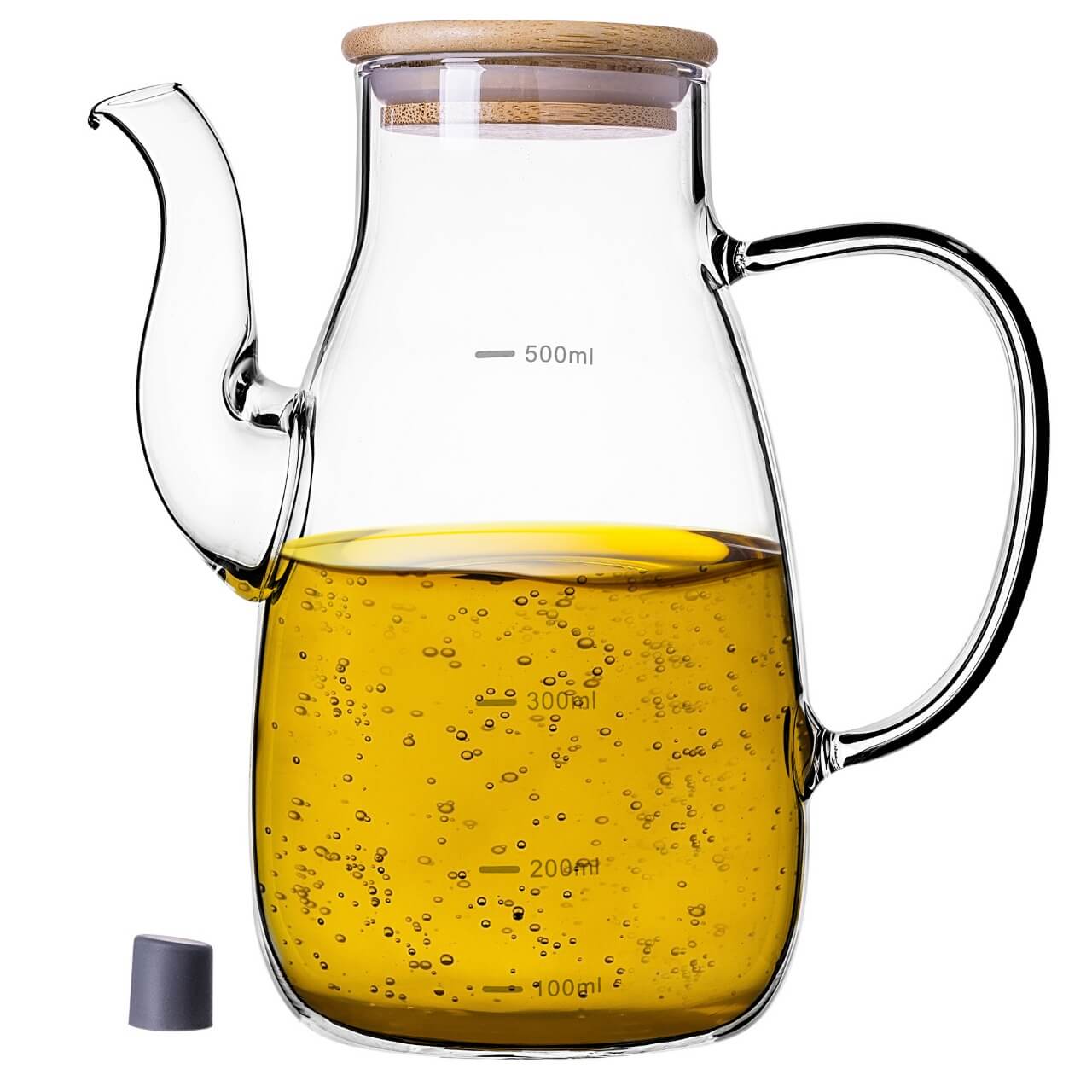 Szklany dzbanek na olej Mellitto z pokrywką i uchwytem 500 ml