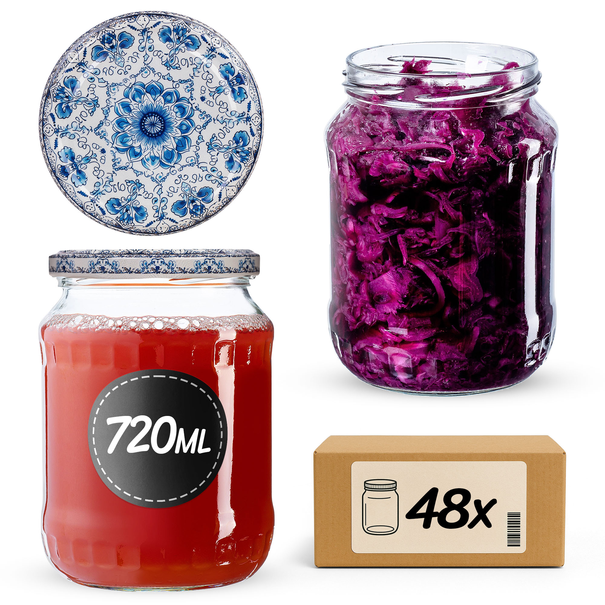Słoiki na przetwory Jukka 720ml fi 82 mm 48szt + wieczko Ceramics 2
