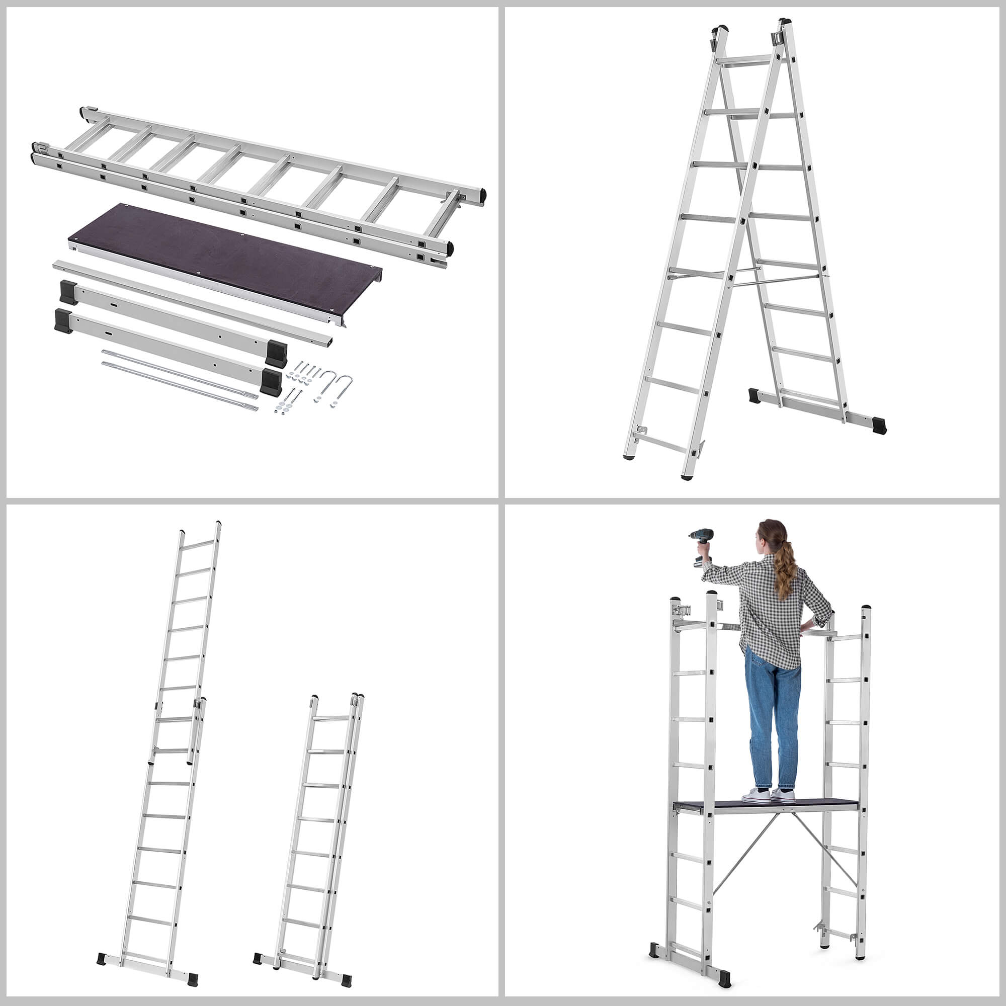Aluminiowe rusztowanie drabinowe Vadans 370 cm