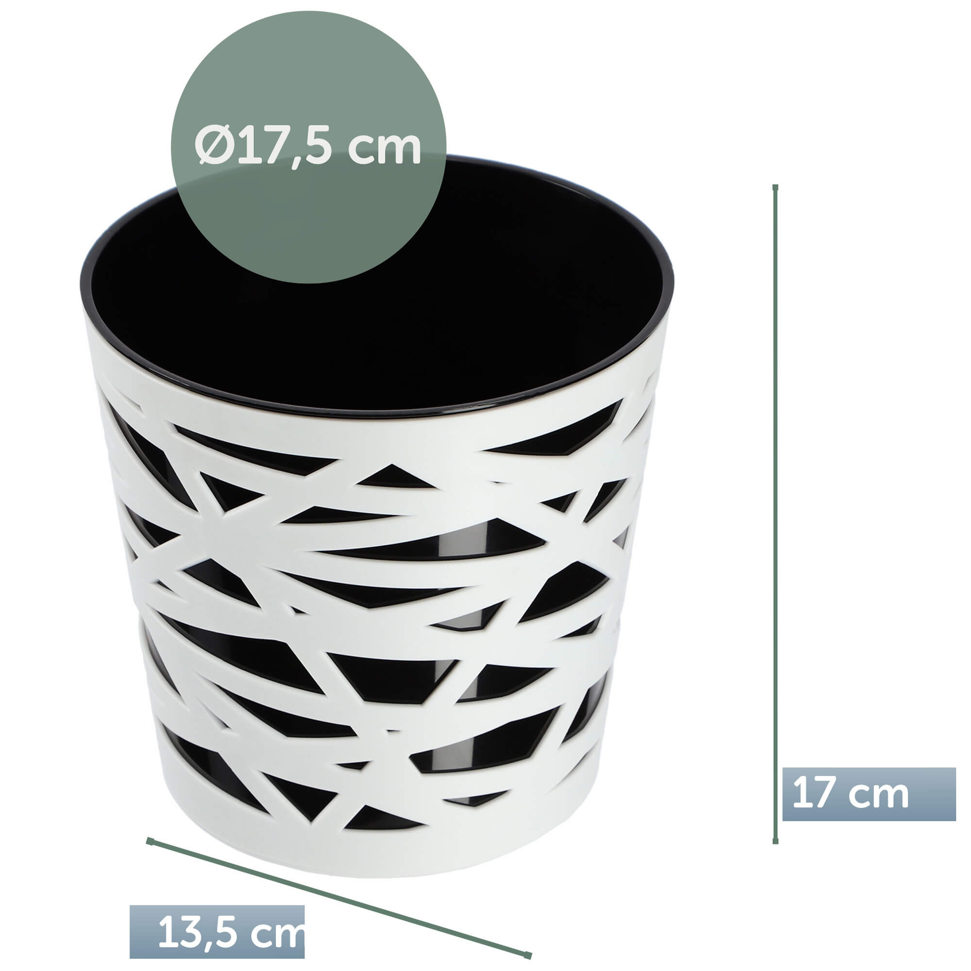 Doniczka z wkładem Rusio 17 cm, czarna