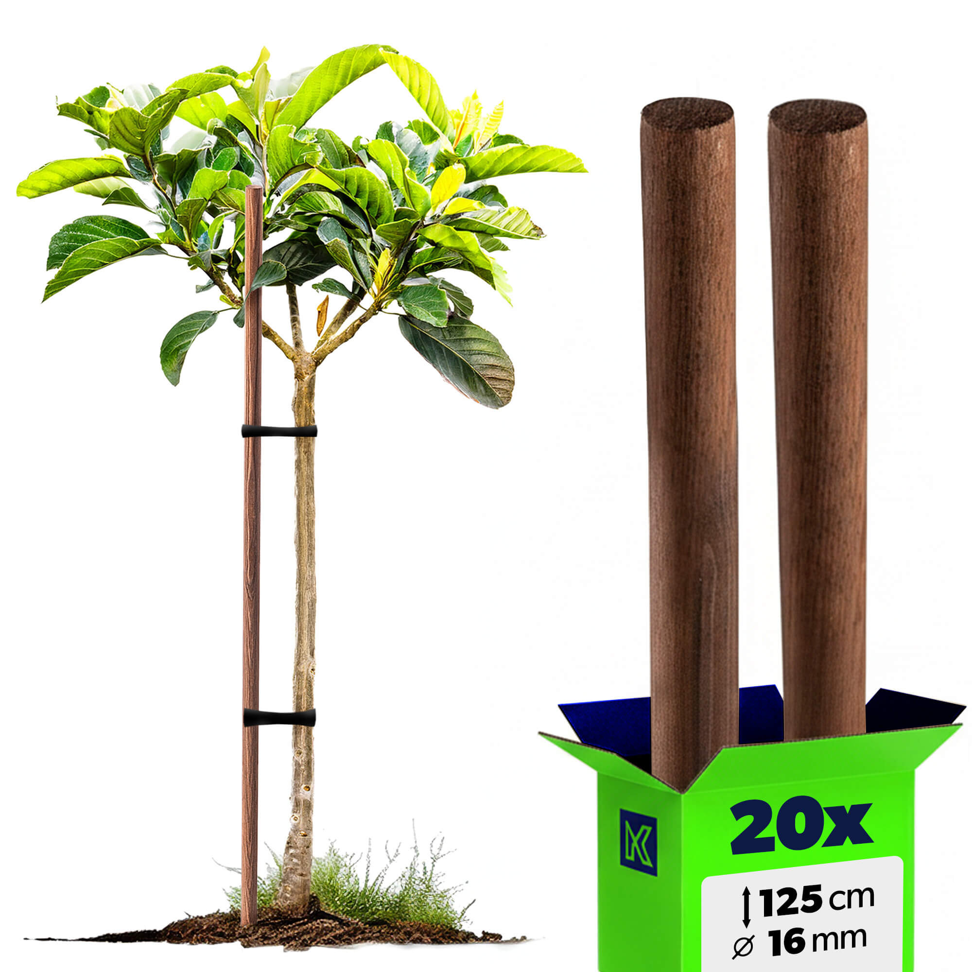 Podpora do roślin drewniana Espe palik 16 mm x 125 cm 20 szt.
