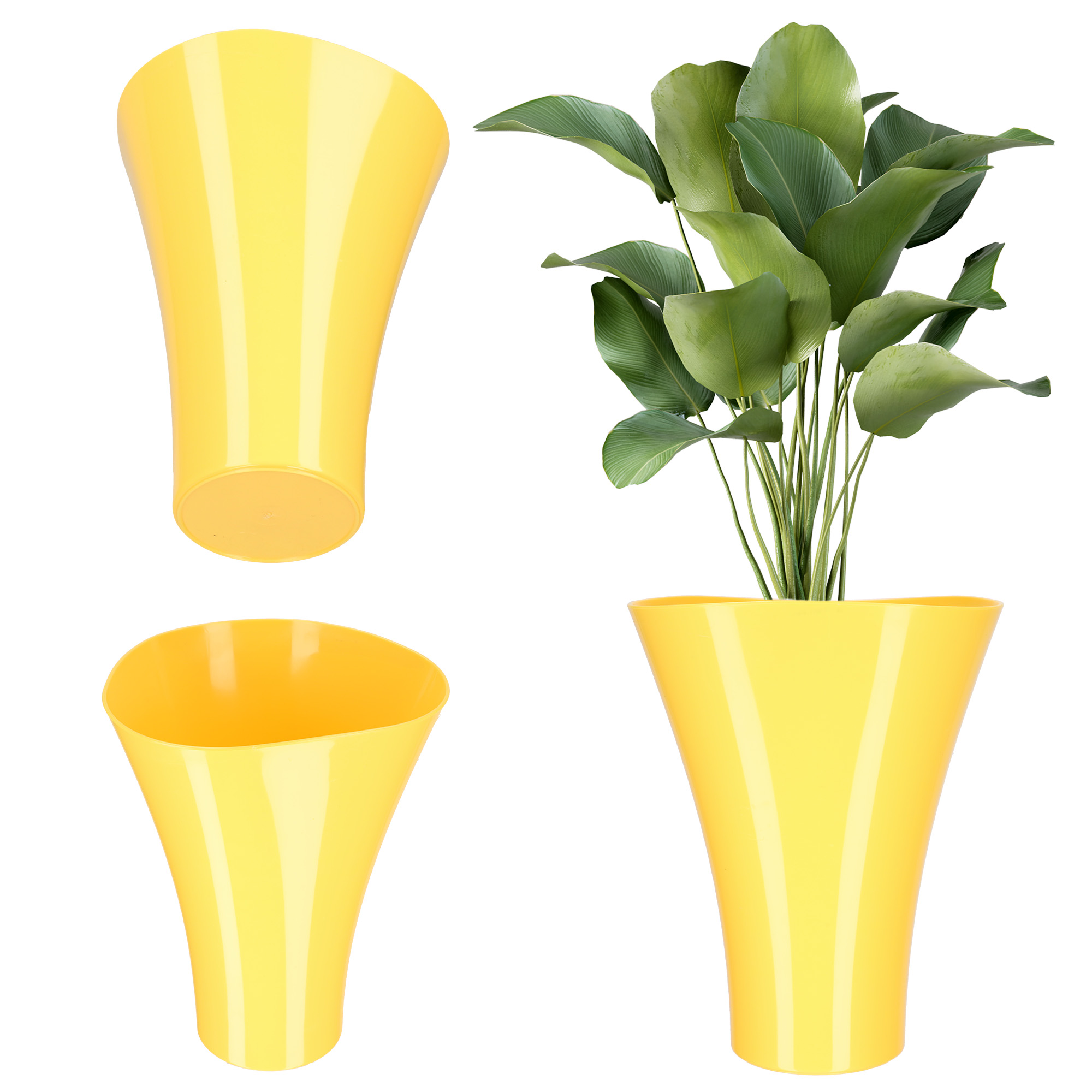 Doniczka na kwiaty Meria 16 cm, żółta