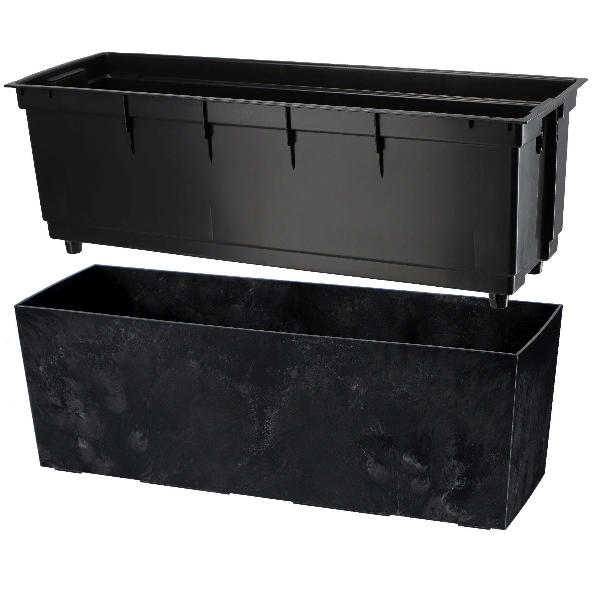 Skrzynka balkonowa Fontana 56cm czarny beton