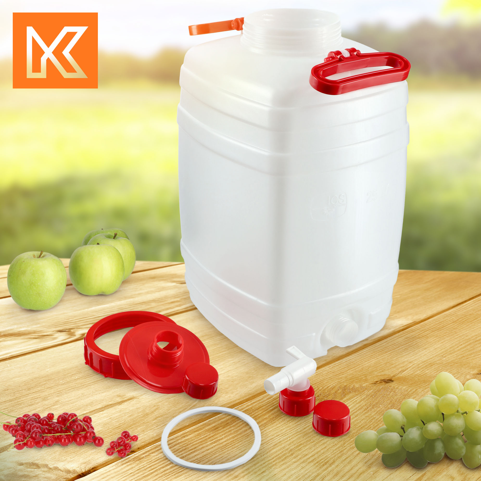 Plastikowa beczka z kranikiem Asele na wodę 25L