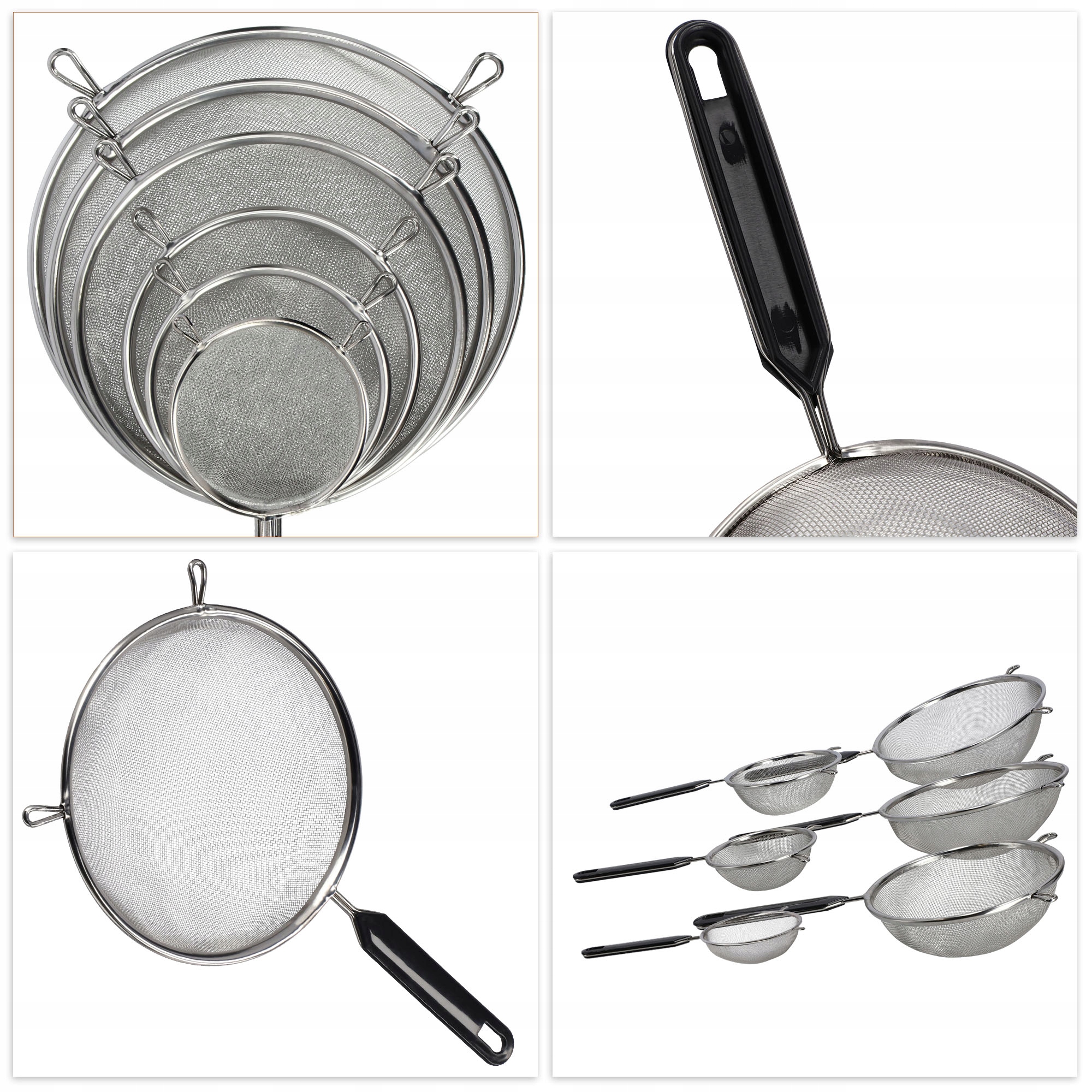 Sitko kuchenne nierdzewne 20 cm, antracyt