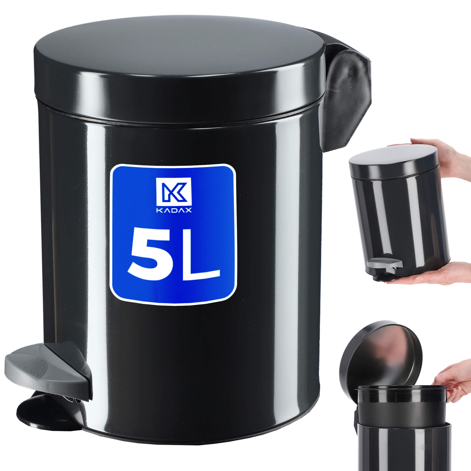 Stalowy kosz na śmieci Melfi 5L, antracyt
