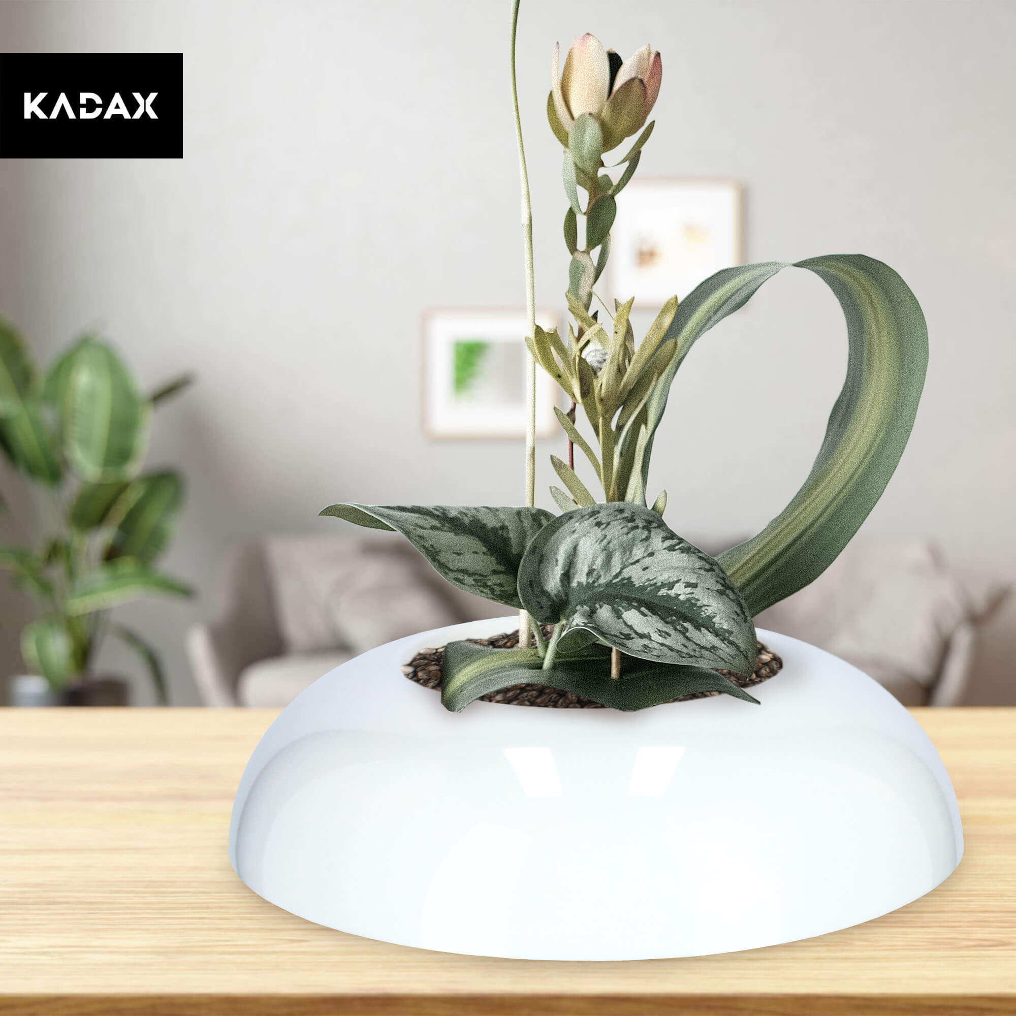 Ikebana na kwiaty okrągła 5 x 18 cm, biała