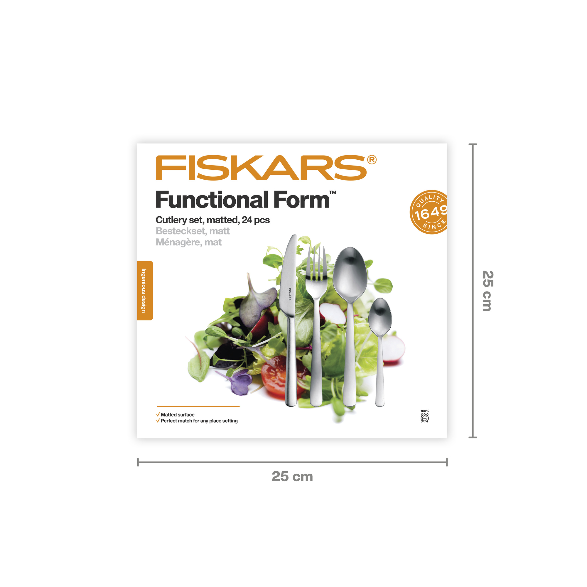 Fiskars 1071624 FF Zestaw sztućców matowy 24 szt.