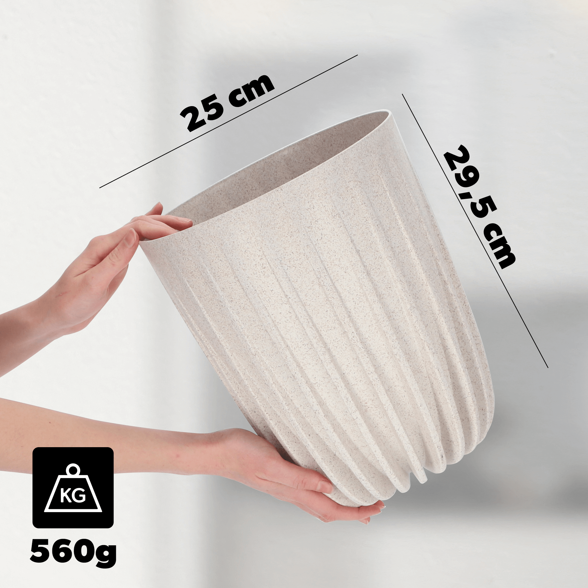 Eko doniczka z wkładem Costa 25 cm, biała