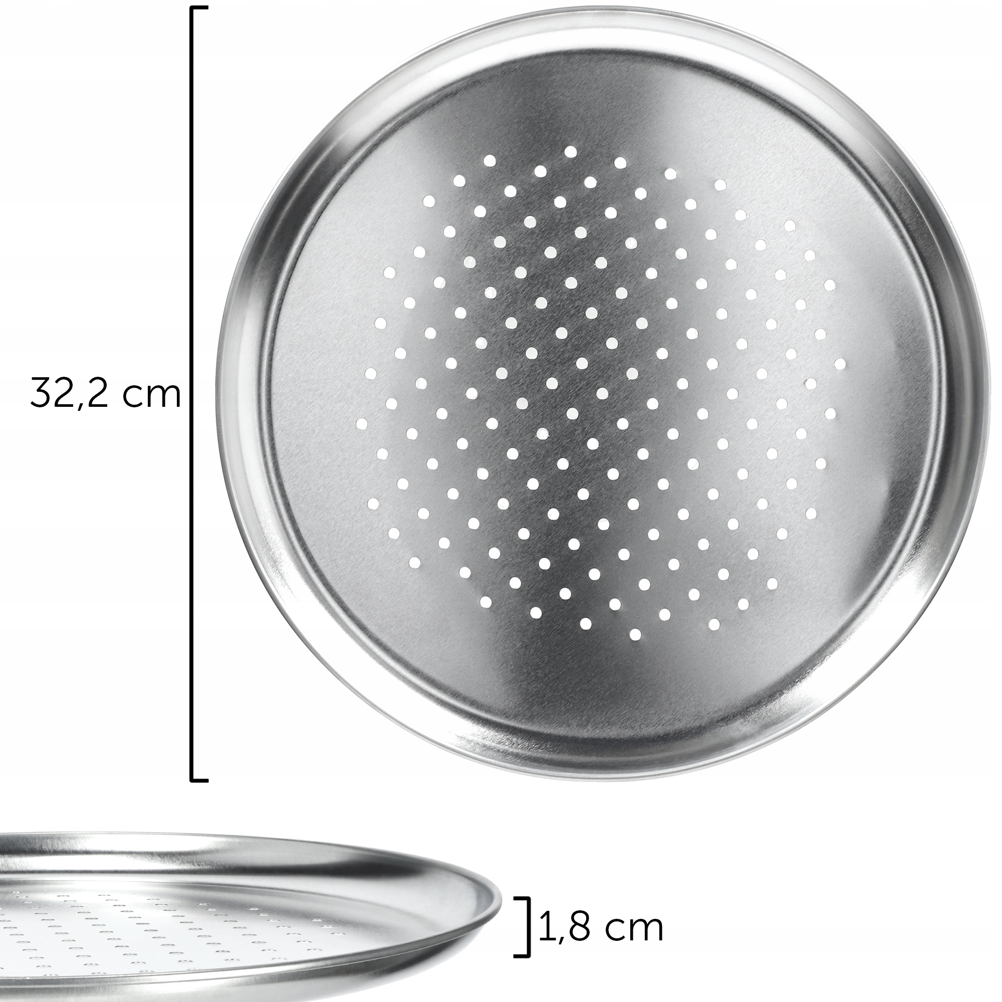Blacha do pieczenia pizzy 32 cm, srebrny