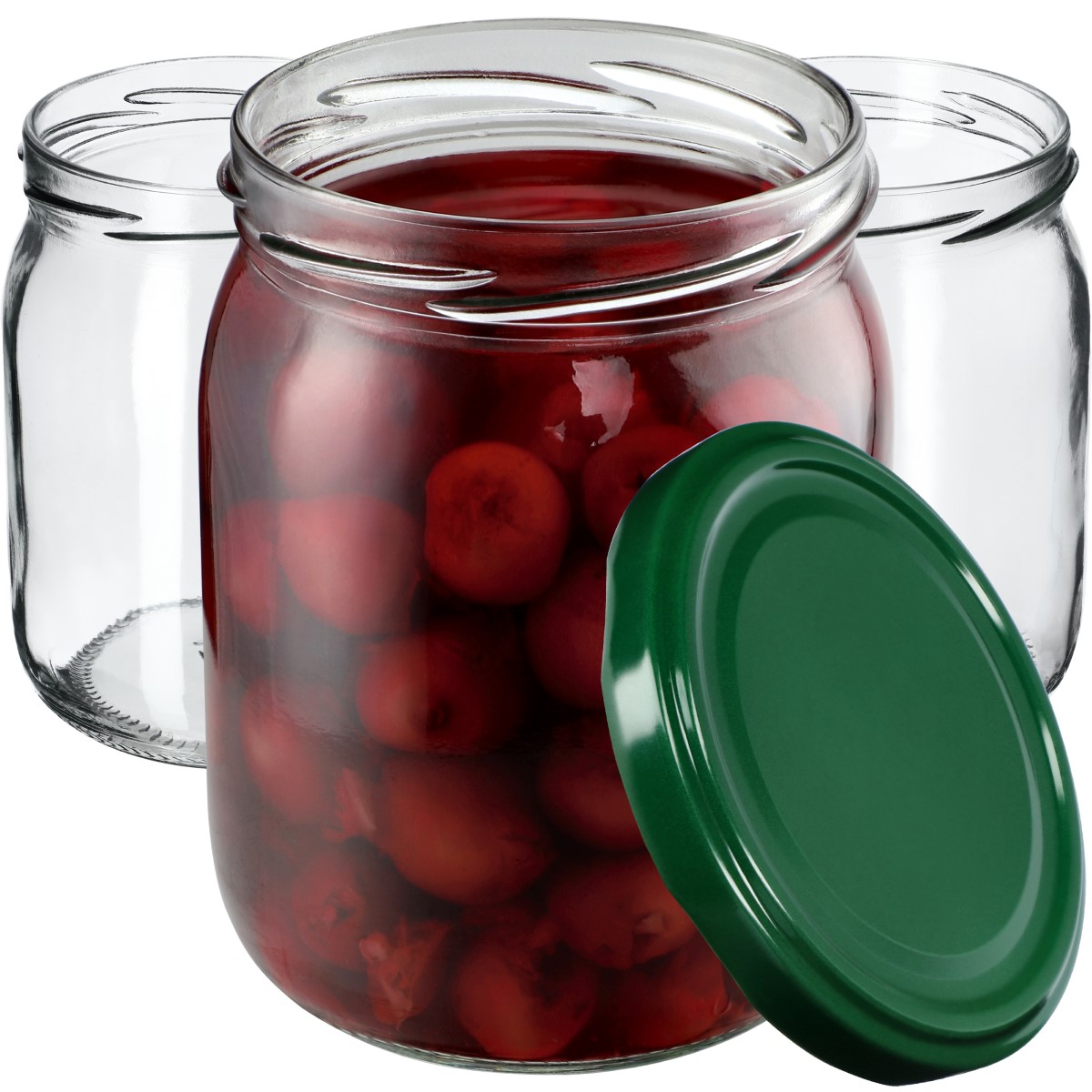 Słoiki Senna 540ml 24szt fi 82 mm + wieczka zielone