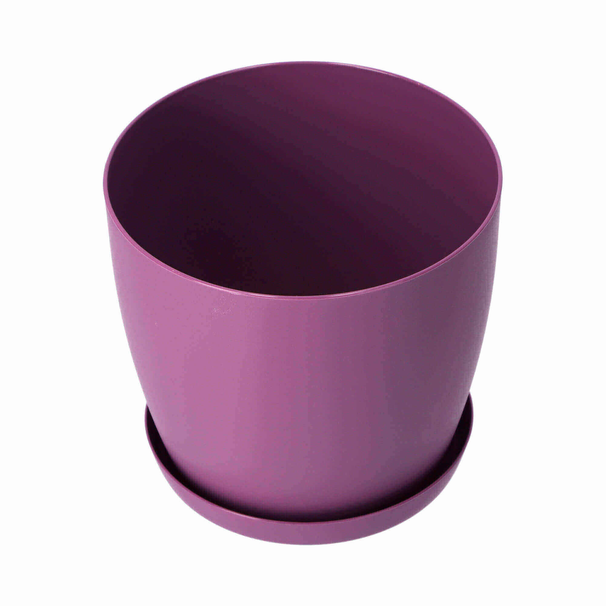 Doniczka Agen z podstawką 25 cm, matowa fioletowa