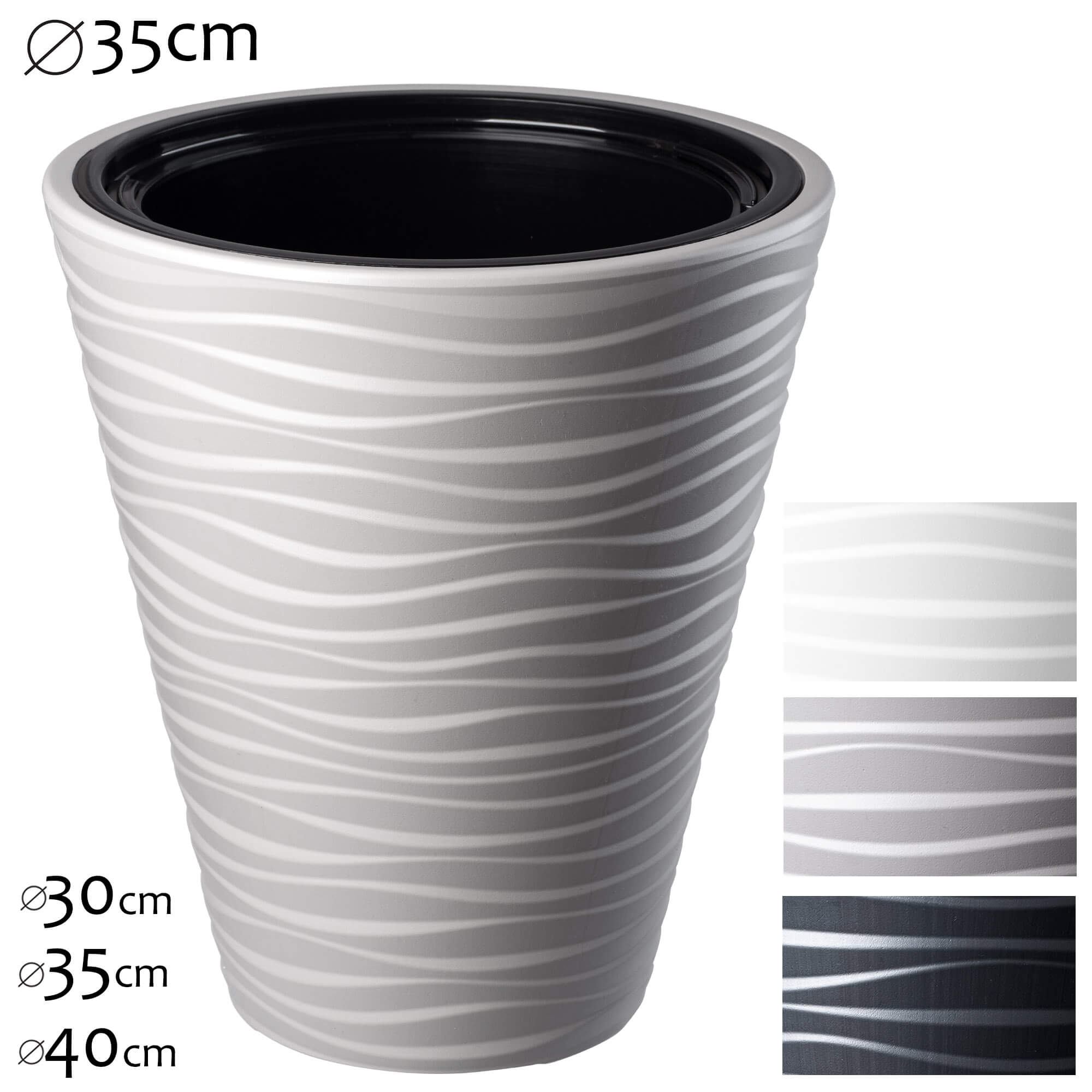Doniczka okrągła Temara 35 cm szara