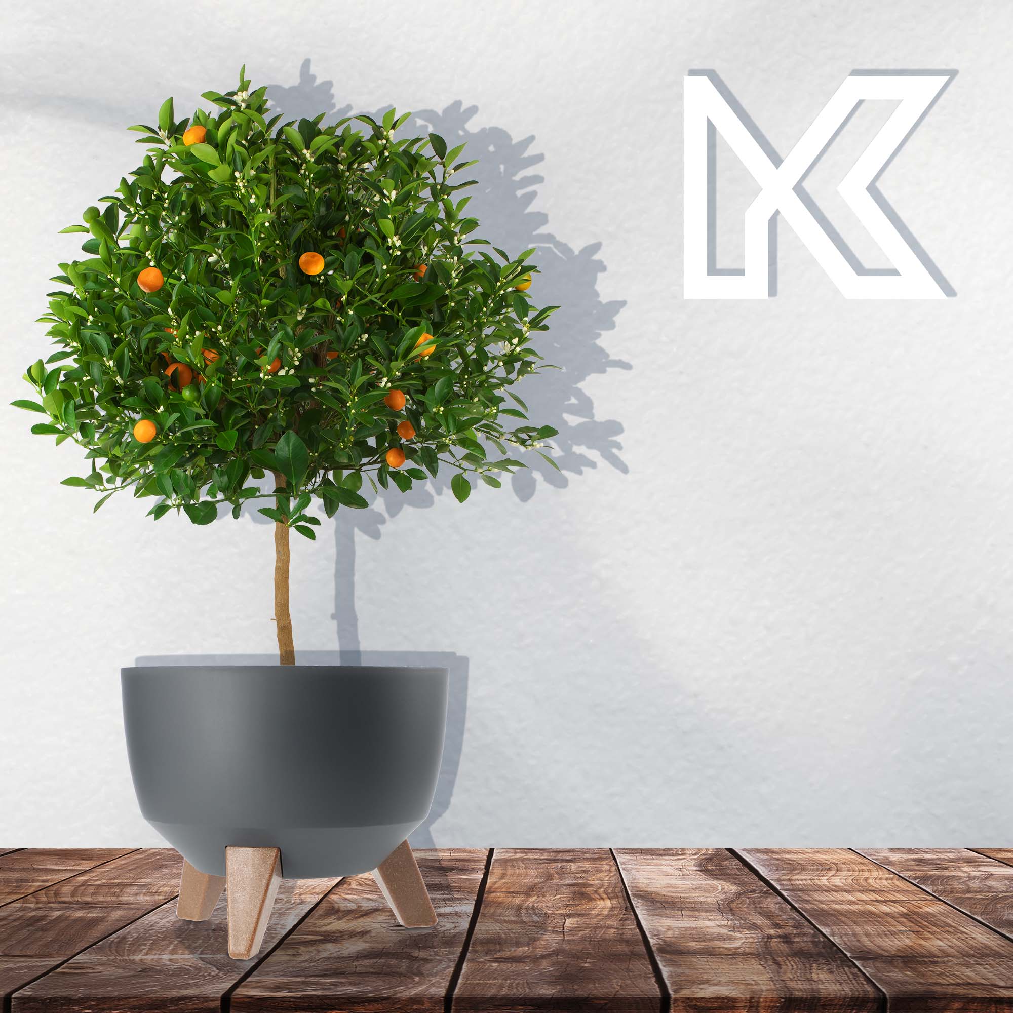 Misa na kwiaty z nóżkami Luri 24 cm, antracyt