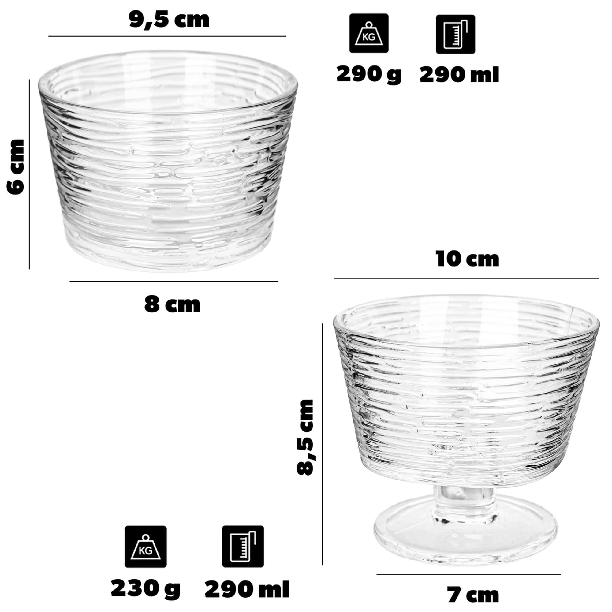 Pucharek do lodów Torza 290ml wzór kora 12 szt.