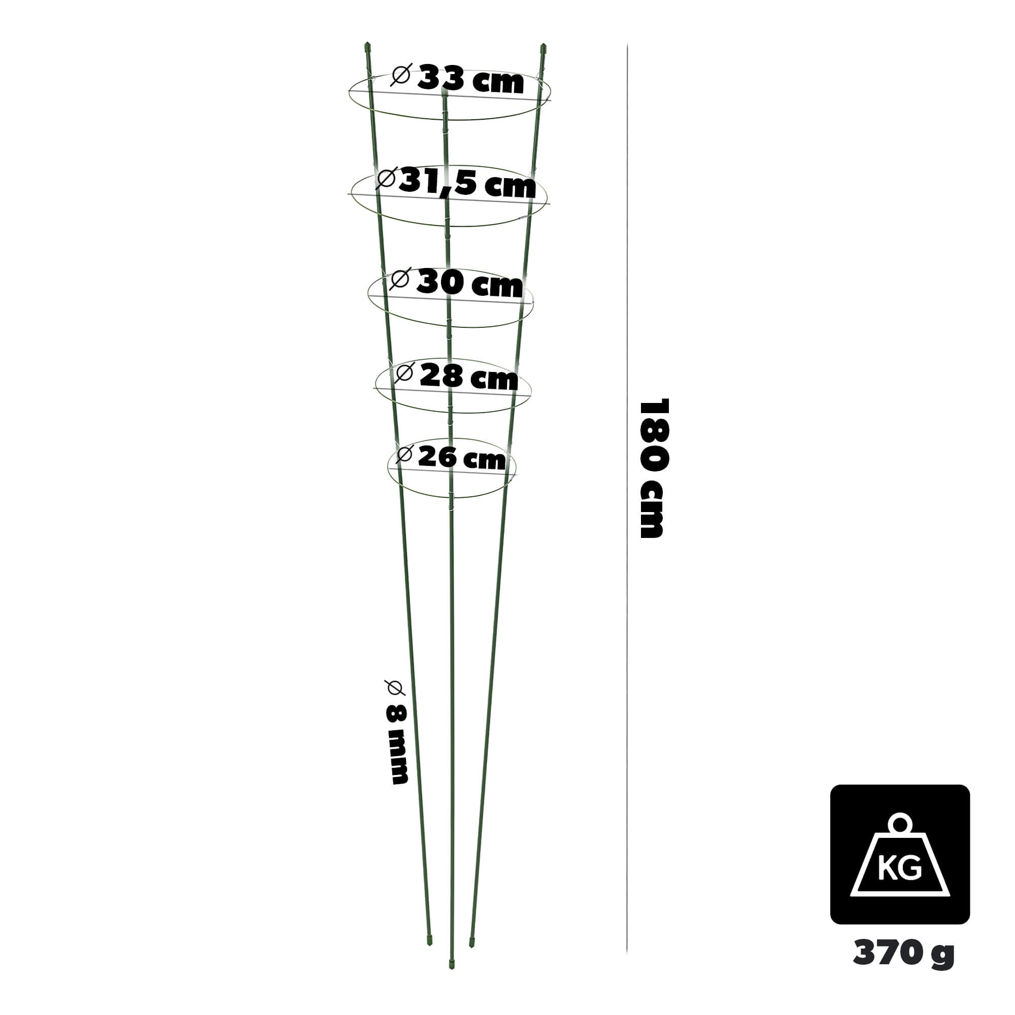 Podpora pierścieniowa do roślin Bodiel 180 cm 1 szt.