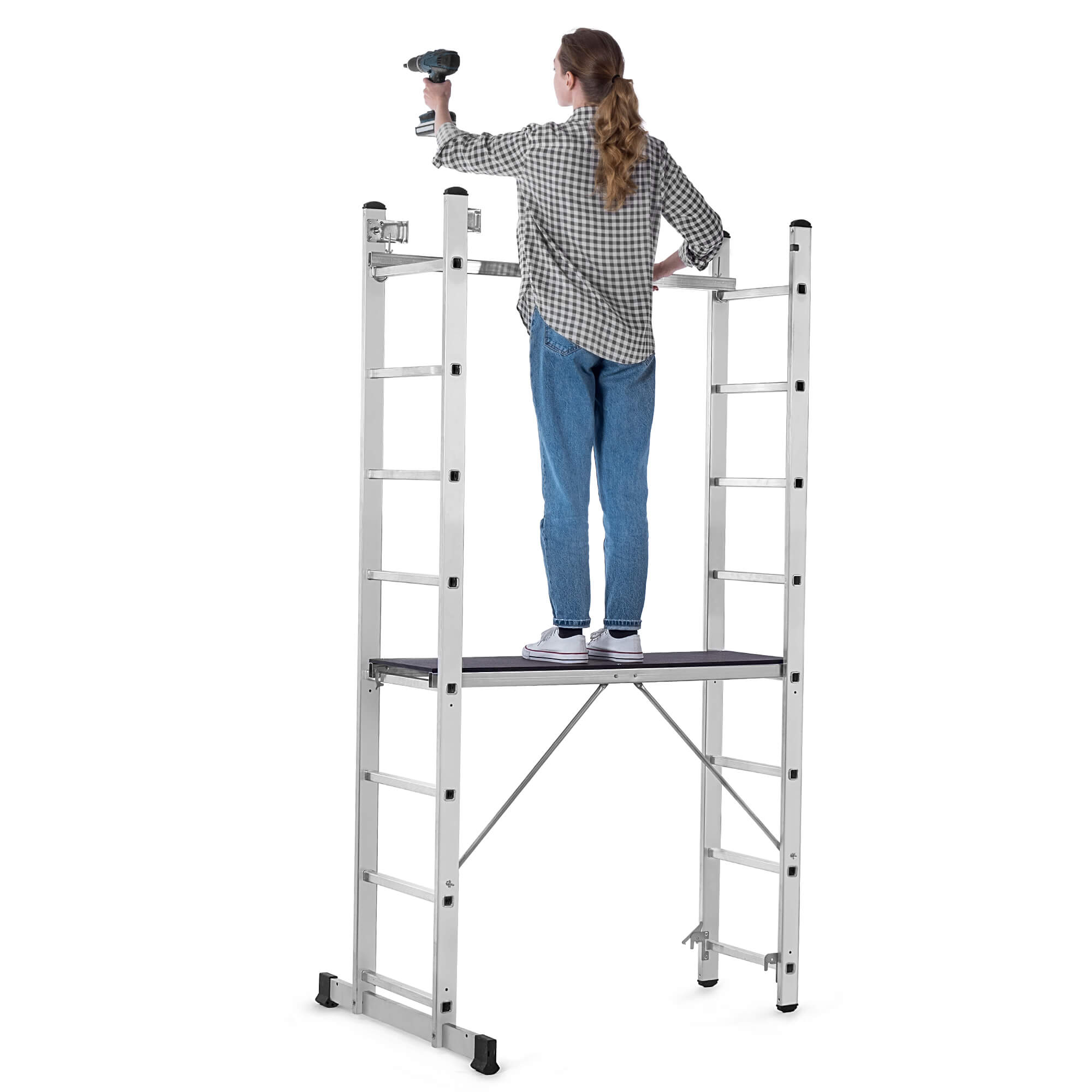 Aluminiowe rusztowanie drabinowe Vadans 370 cm