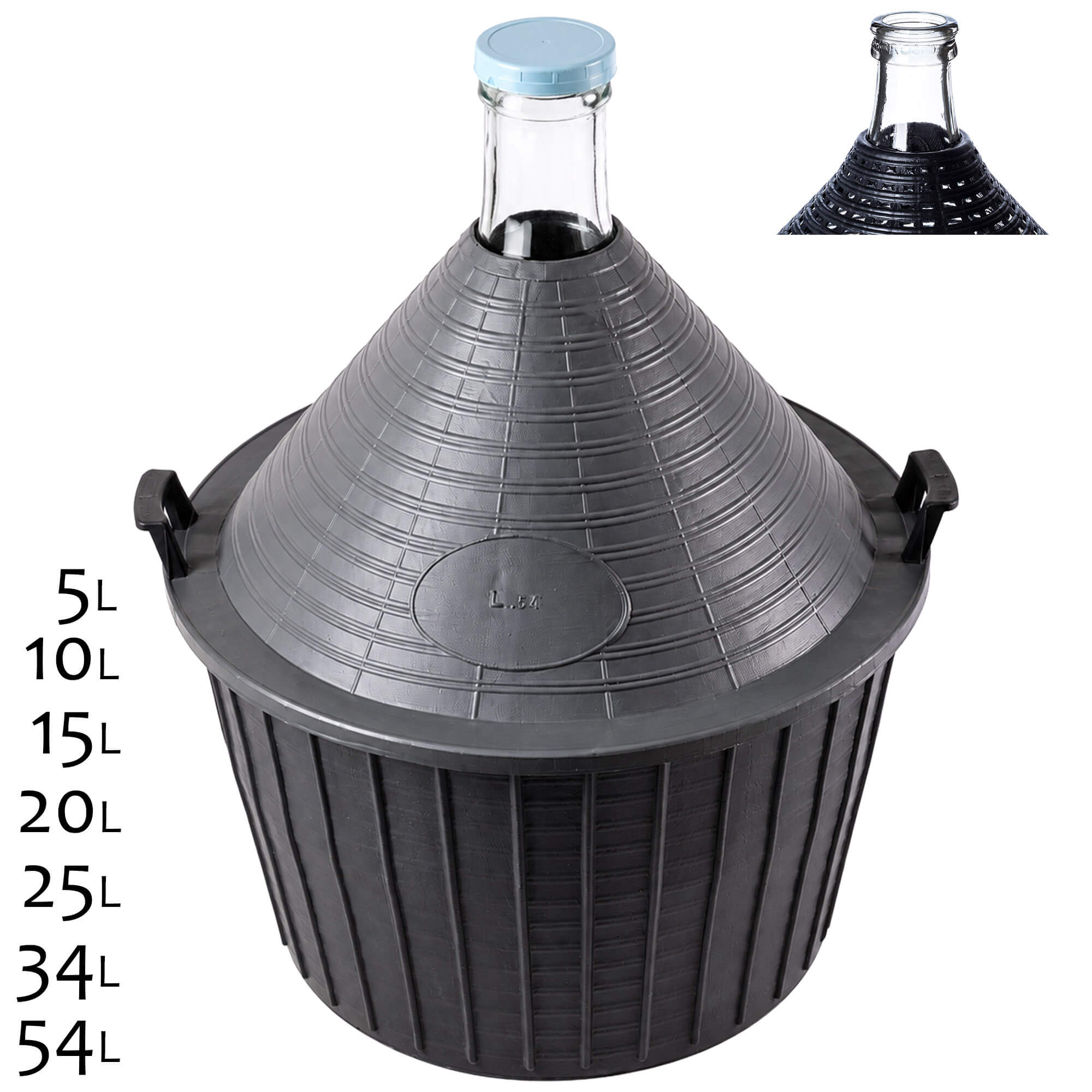 Zestaw winiarski balon 54L + korek + rurka + ściągacz